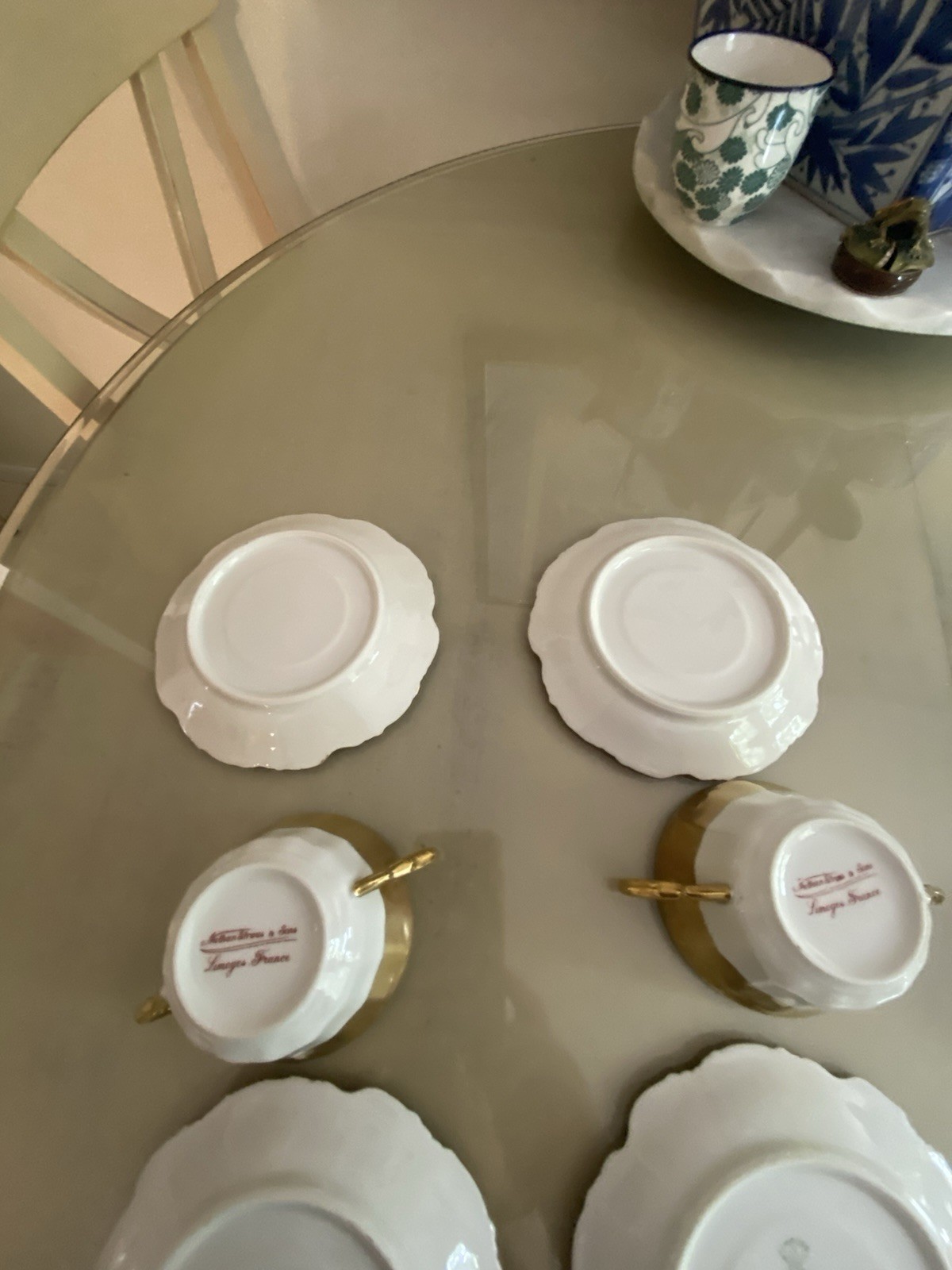 Vintage China Nathan Straus & Sons LS&S-Limoges FR Snowflake Pattern Gold Leaf