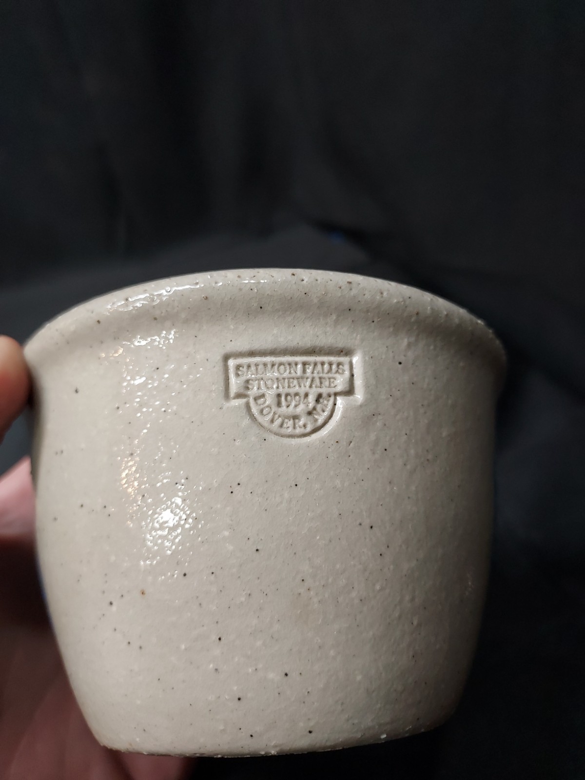 1994 Salmon Falls Stoneware MERRY CHRISTMAS Small Custard Cup Bowl Holly Berry