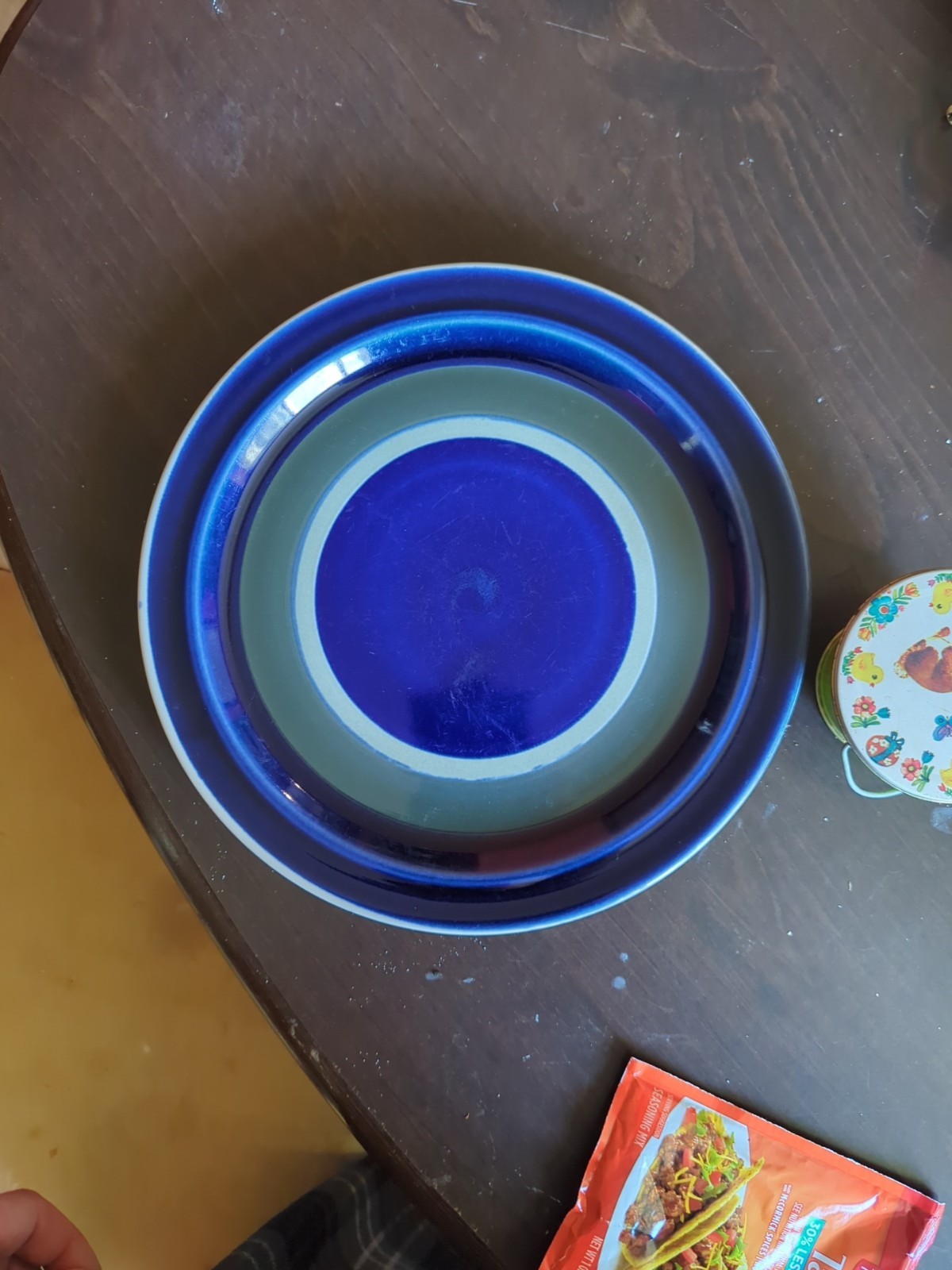 Style House Cobalt Blue Glossy Ceramic Dinner Set Plates Bowls Round Blue Green