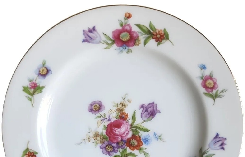 Vintage Sango Bread and Butter Plate Dresdenia 6 1/2″ White & Floral Japan
