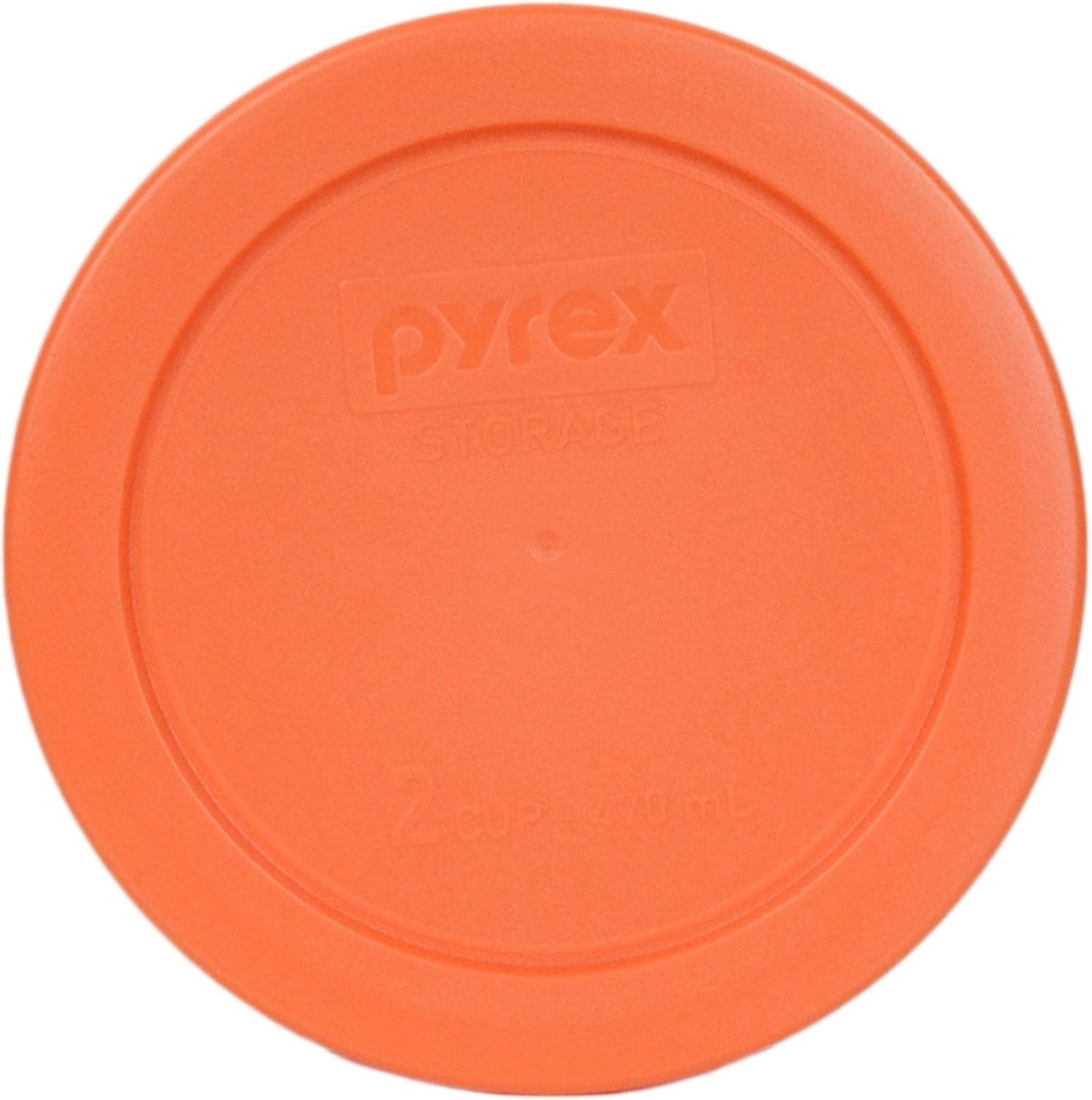 7200-PC Round 2 Cup Orange Storage Lid for Glass Bowls – Genuine Lids – 4 Pa…
