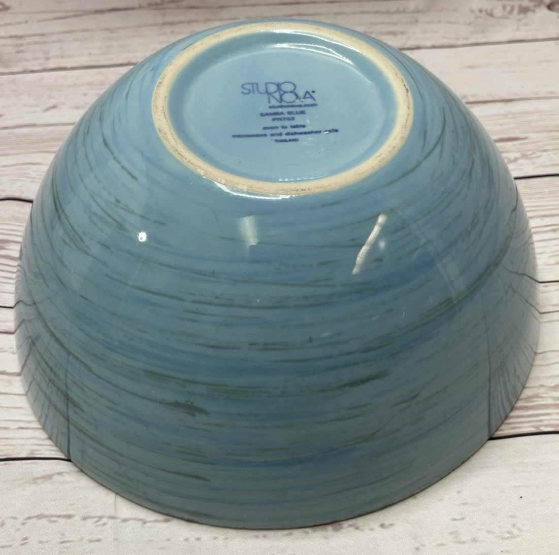 STUDIO NOVA SAMBA BLUE LARGE SALAD SERVING BOWL 10in RETIRED ASYMMETRICAL MODERN