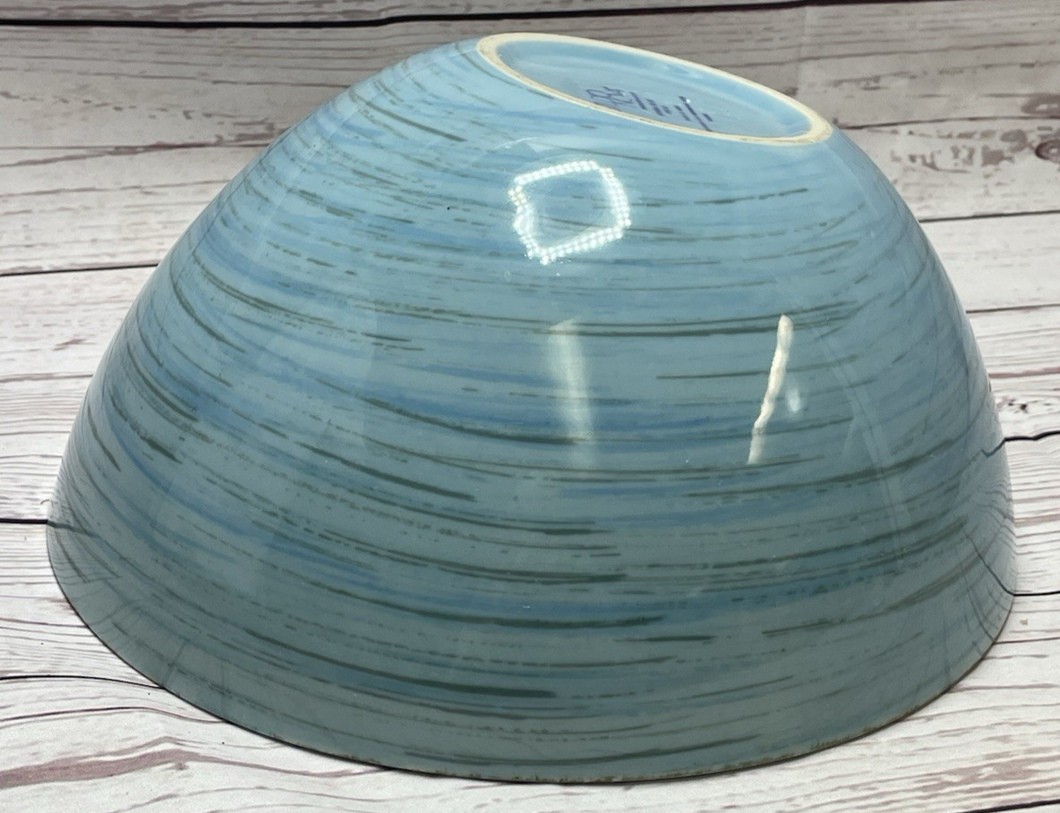 STUDIO NOVA SAMBA BLUE LARGE SALAD SERVING BOWL 10in RETIRED ASYMMETRICAL MODERN