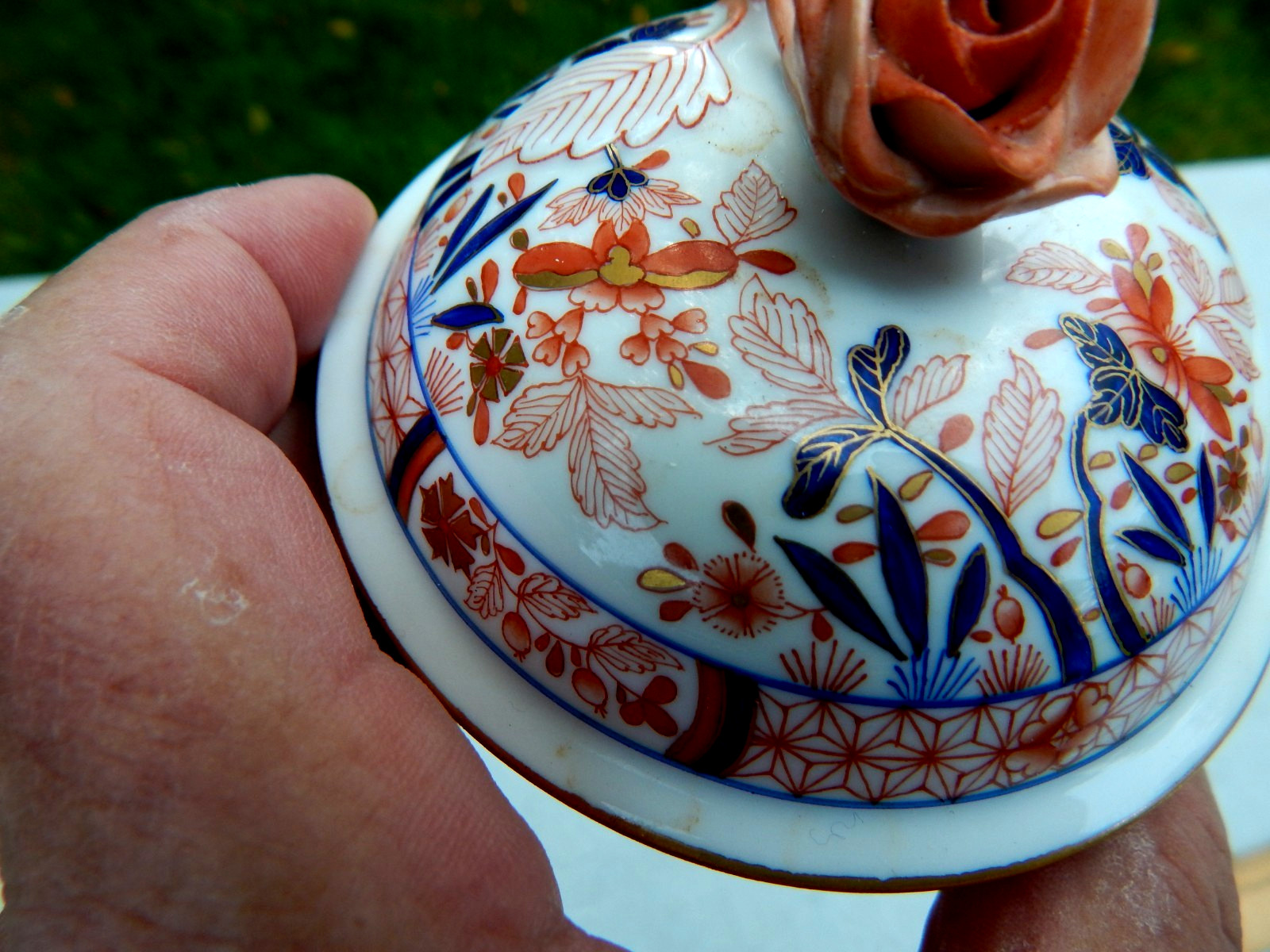 HEREND HUNGARY CANTON PATTERN CREAMER (# 2643) AND LIDDED SUGAR BOWL (# 2663)