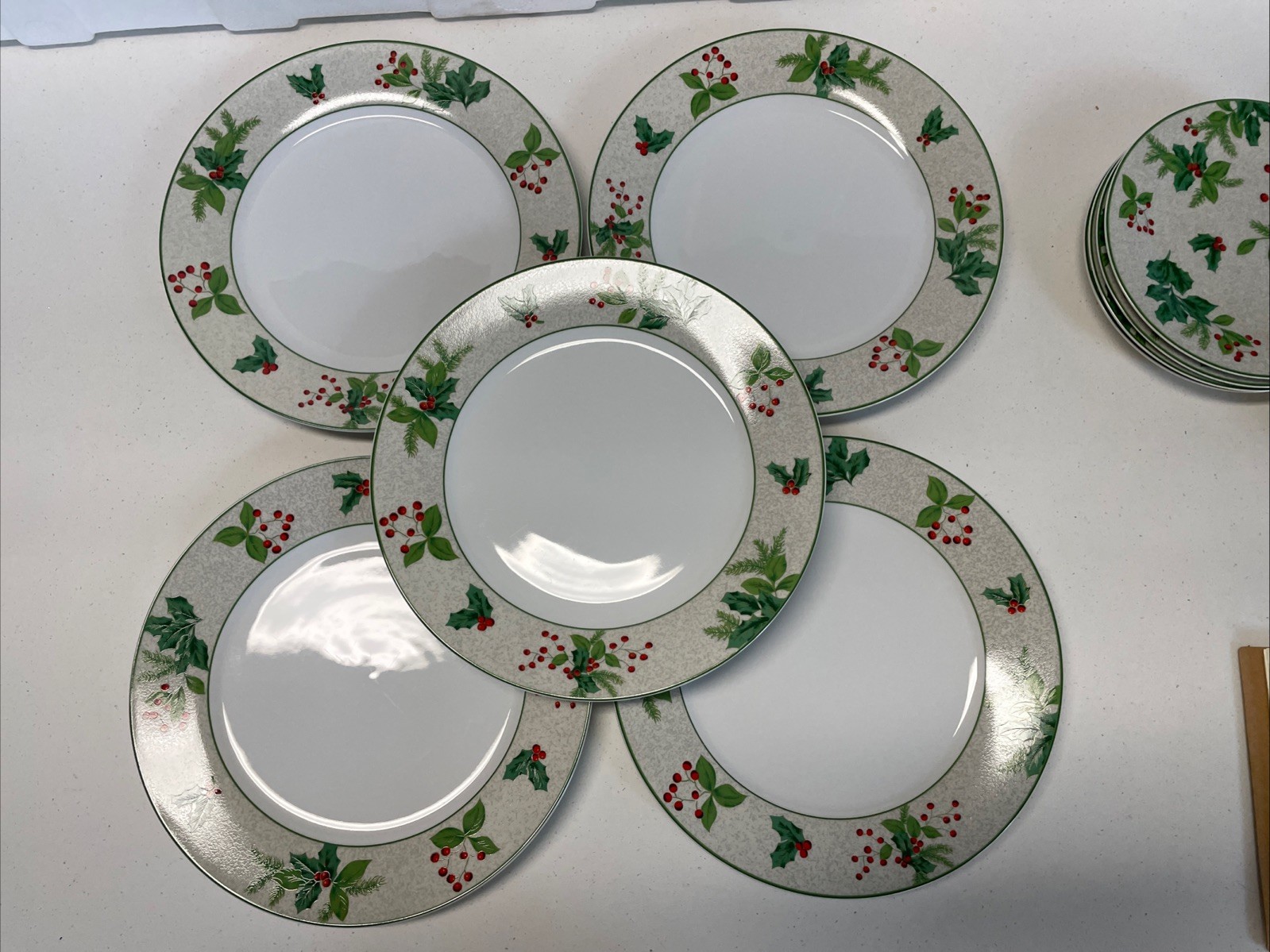 Lillian Vernon Hollies & Berries LV17 Dinner & Salad Plates