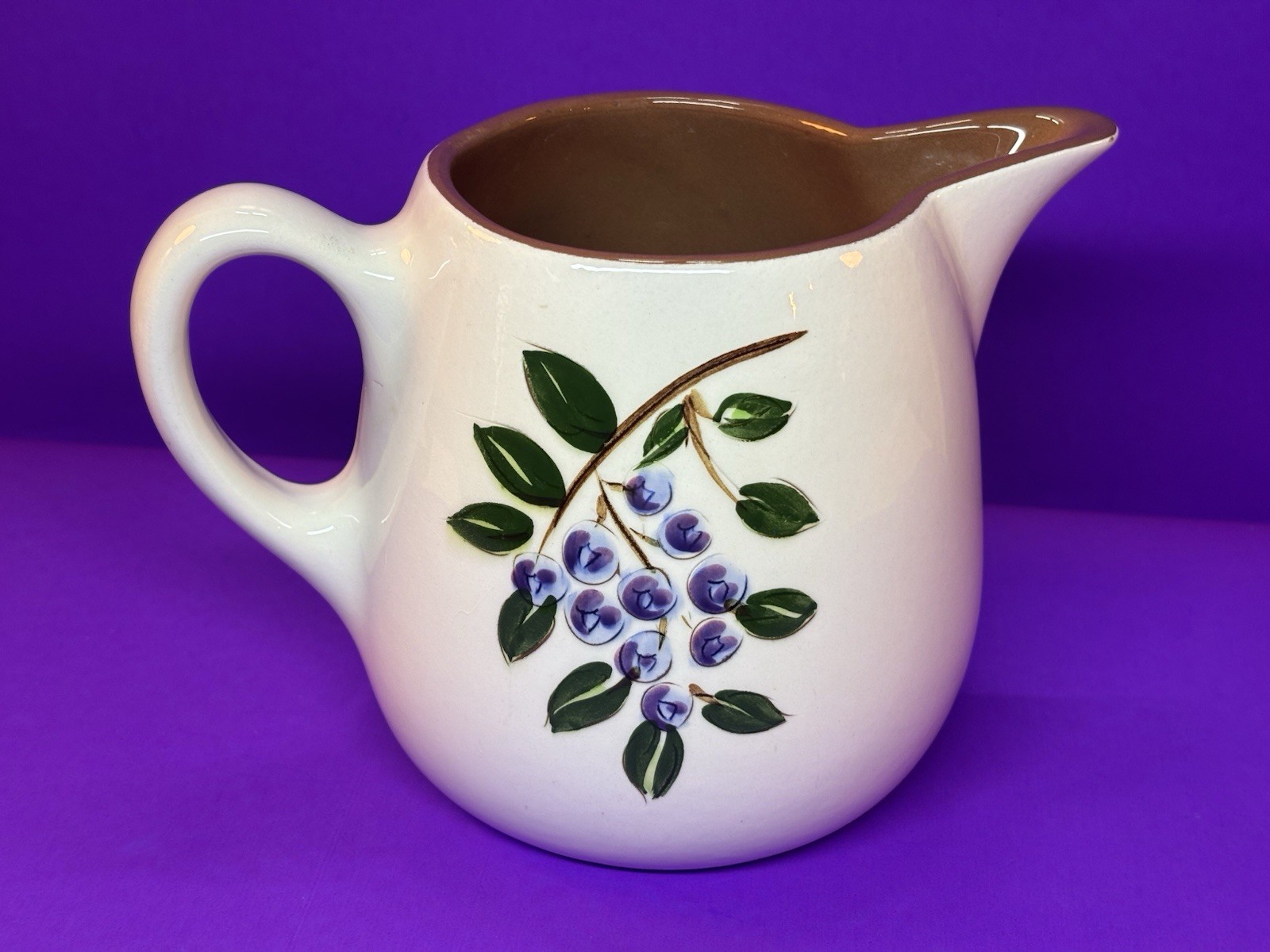 Vintage 1957-1963 Stangl Pottery Blueberry 5″ Milk Jug