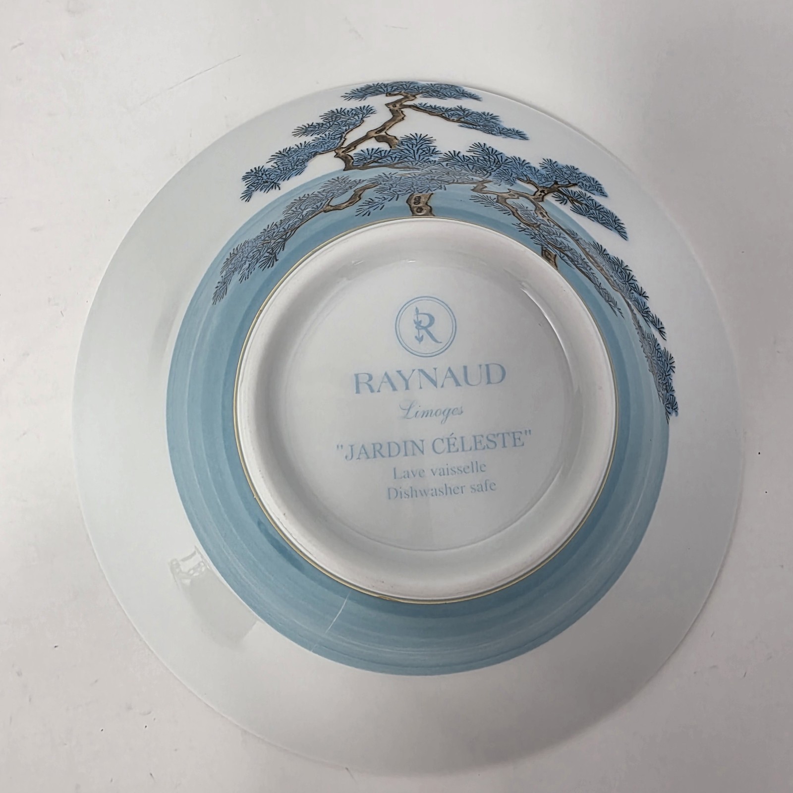 Raynaud Limoges Jardin Celeste Porcelain Bowl with Pine Tree Design 6″