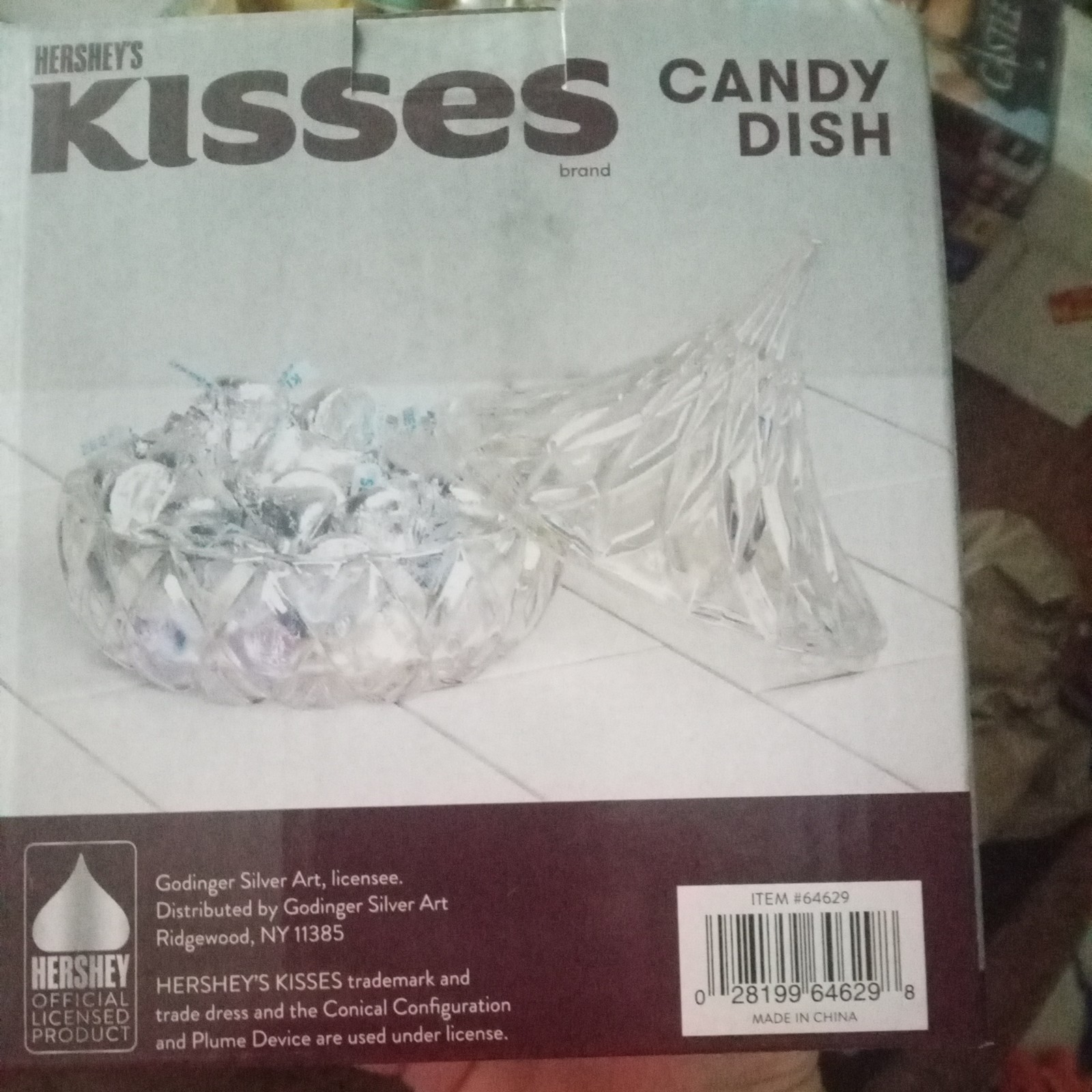 Hershey’s Kisses Crystal Covered Candy Dish Iridescent NEW SEALED BOX -GODINGER