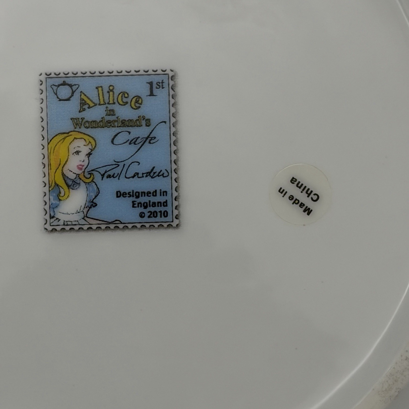 Paul Cardew Alice in Wonderland Cafe 2 Dinner 4 Salad Plate 2 Wide Rim Bowl 2010
