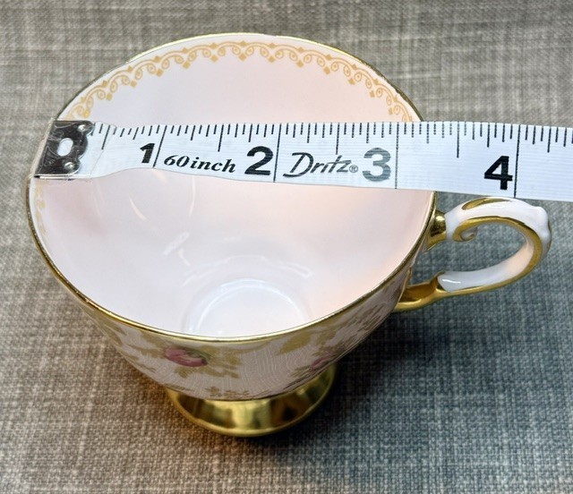 Vintage Royal Tuscan Teacup and Saucer Sunshine Rose Pattern English Bone China