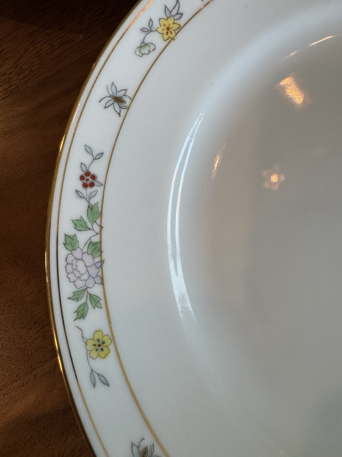 Noritake N1611 Field Japan (6) Dinner Plates Flowers Bees Rare Gold Hand Painted