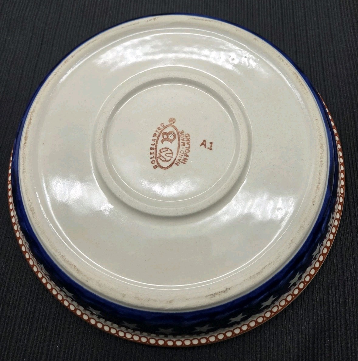 Vintage Boleslawiec Polish Pottery Stars 9.5″ Round Baker + Oval Dish VGC
