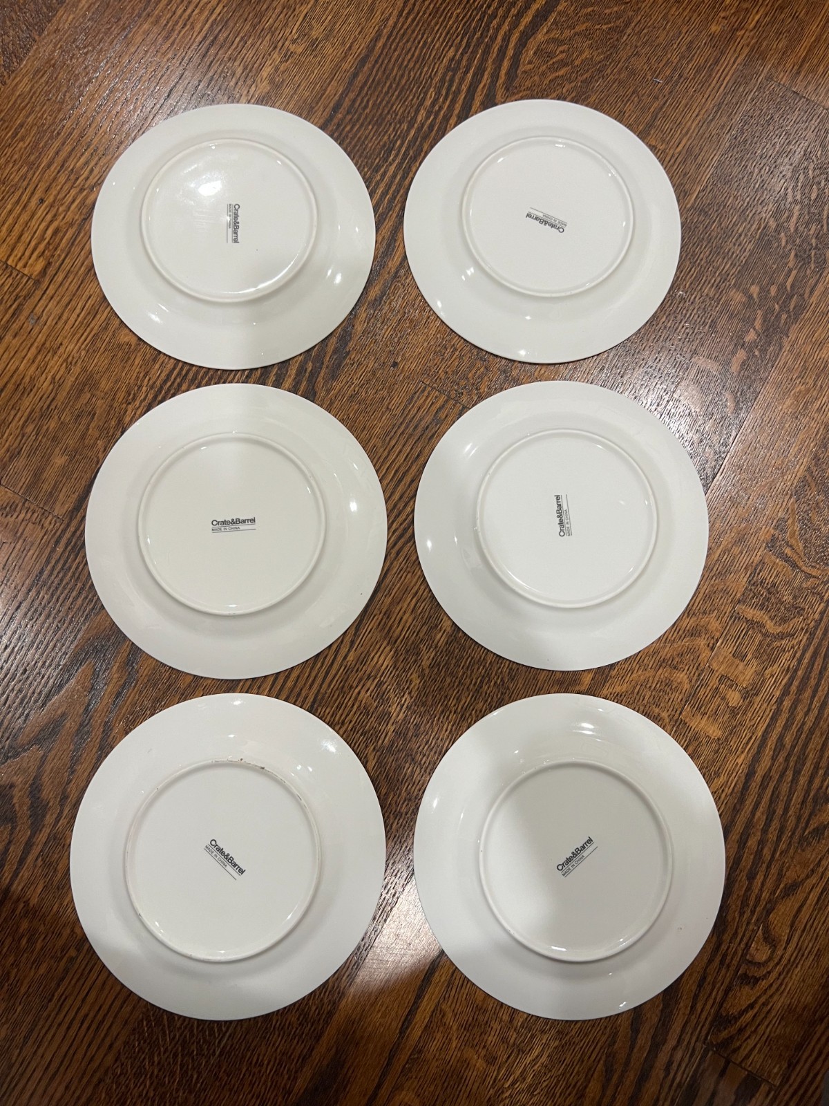 6 CRATE & BARREL ‘Berry Sprigs’ 7½” SALAD/DESSERT PLATES: Fruits & Leaves (6)