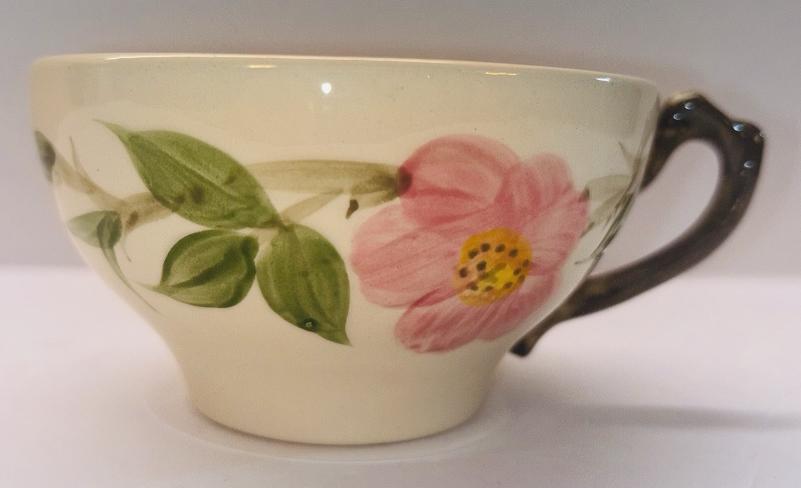 Franciscan Desert Rose Teacup & Saucer Vintage Hand Painted USA China Tea Cup