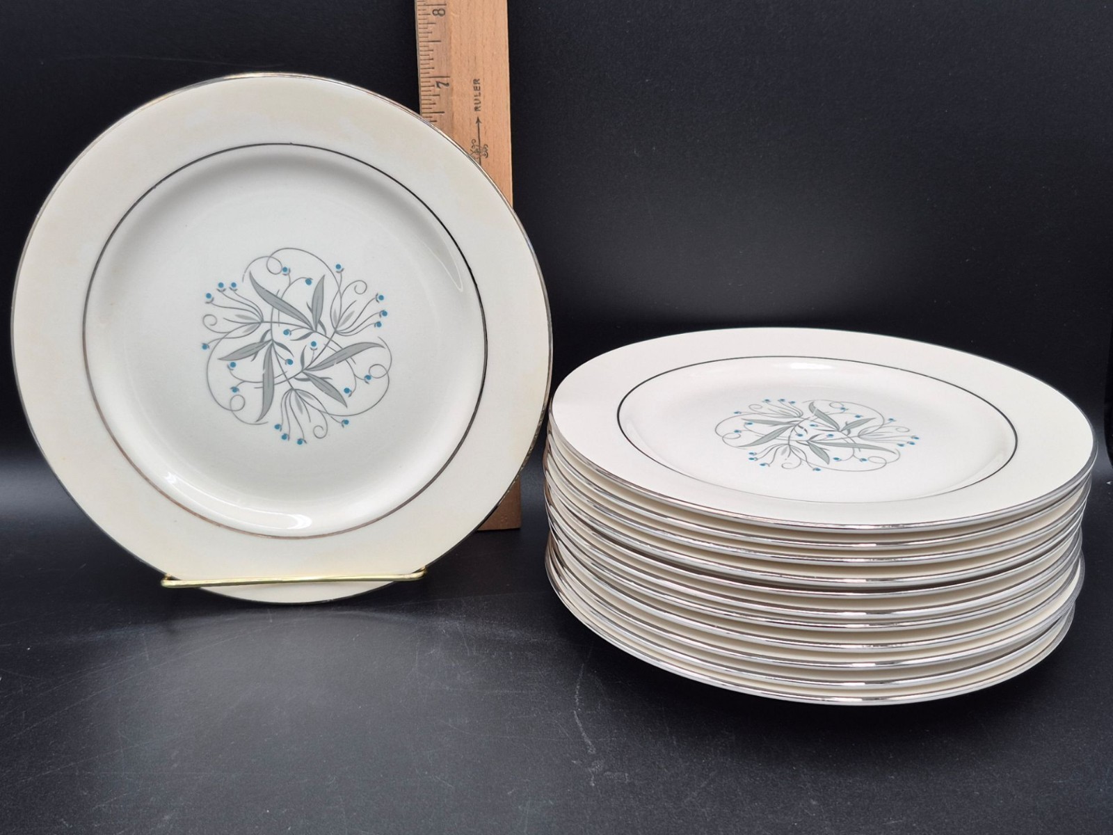 Set Of 12 Homer Laughlin Salad Plates, 7.25″, Celeste