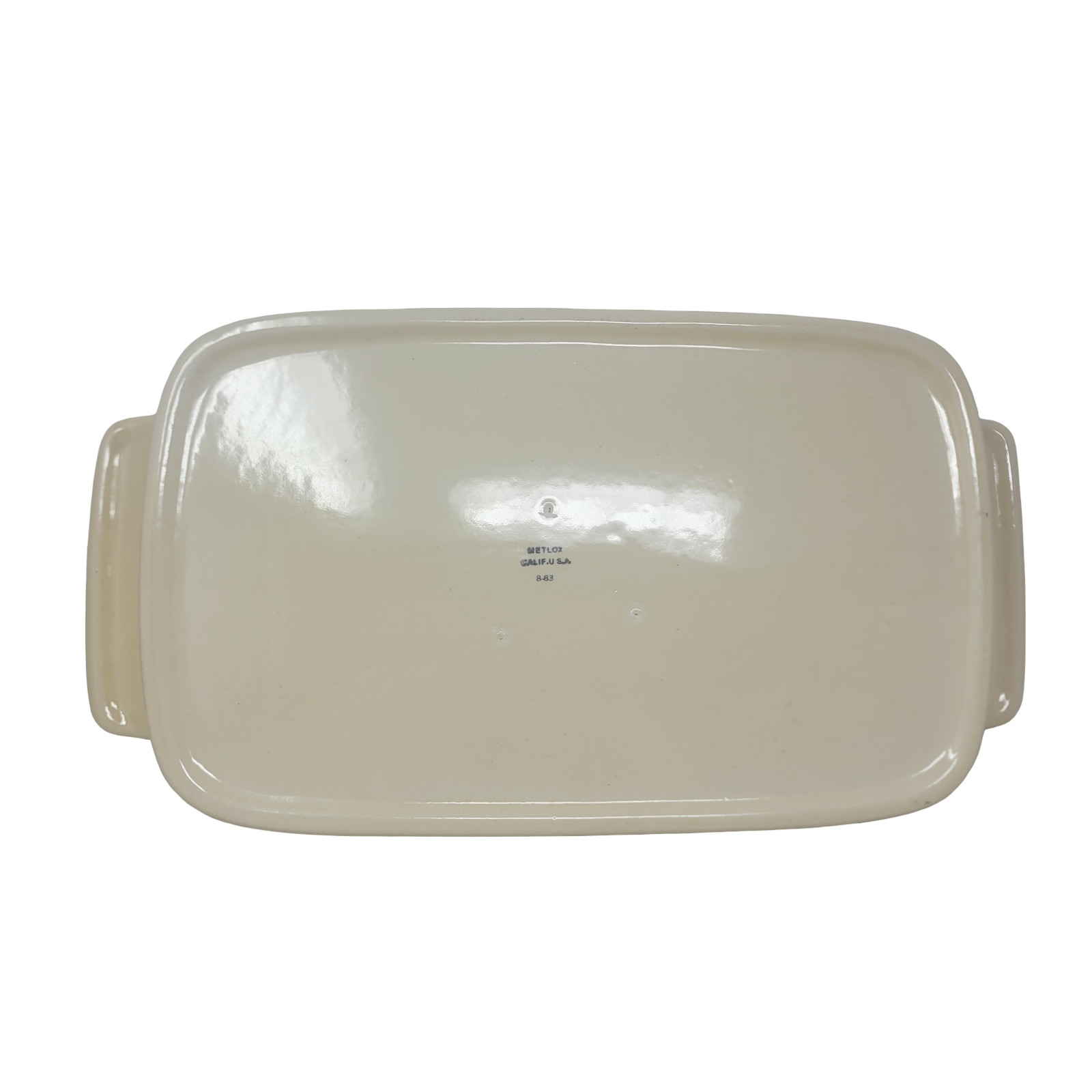Vtg Metlox Poppytrail Rectangular Baker Casserole Dish Yellow Orange Handle 8-83