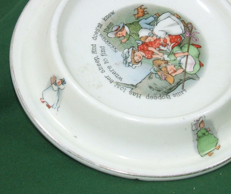 Vintage Antique Royal Baby Plate PAT. U.S. FEB 1905 Little Bo Peep
