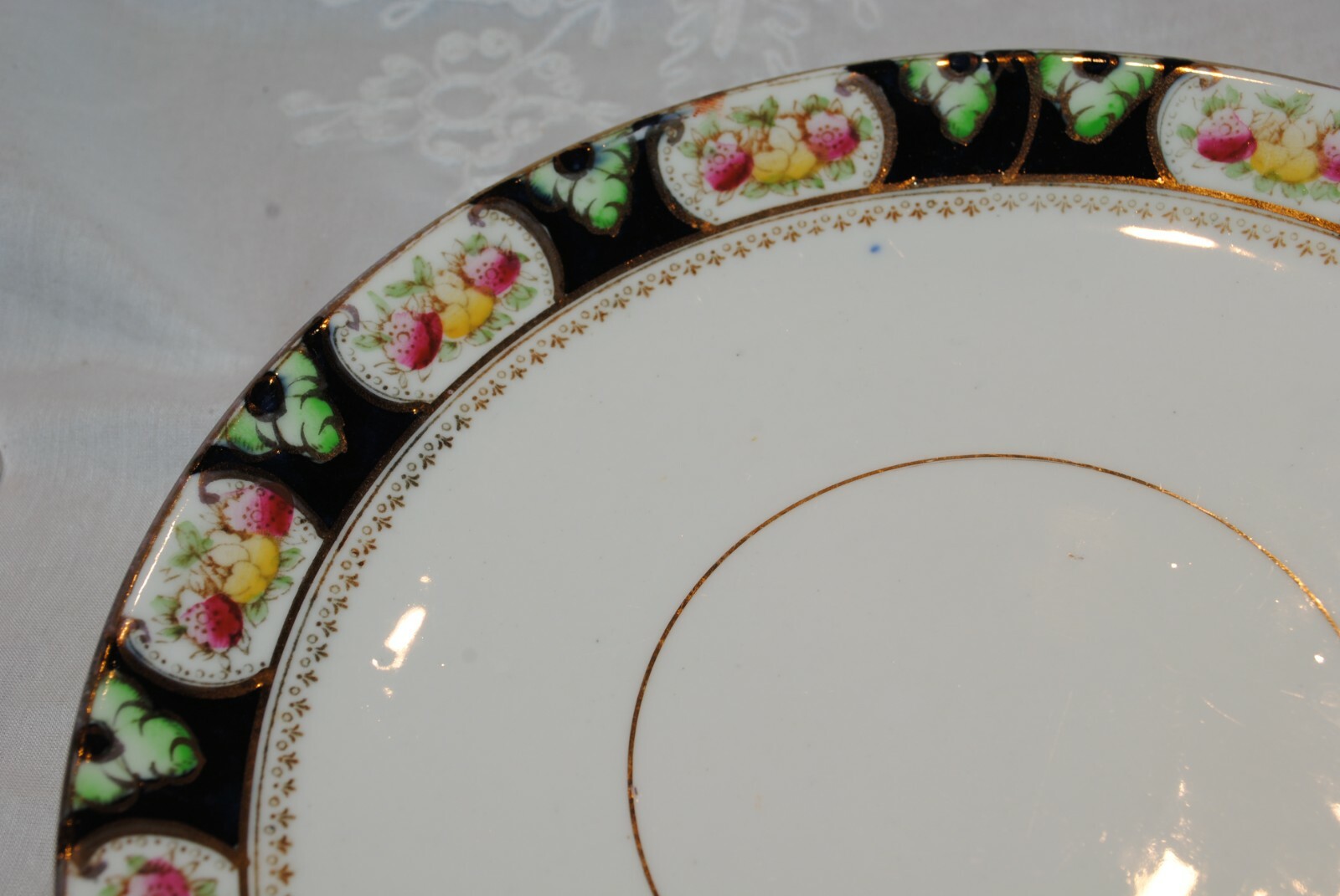 VINTAGE STANDARD CHINA IMARI LOT 2 SALAD PLATES COBALT BLUE RUST GOLD ENGLAND