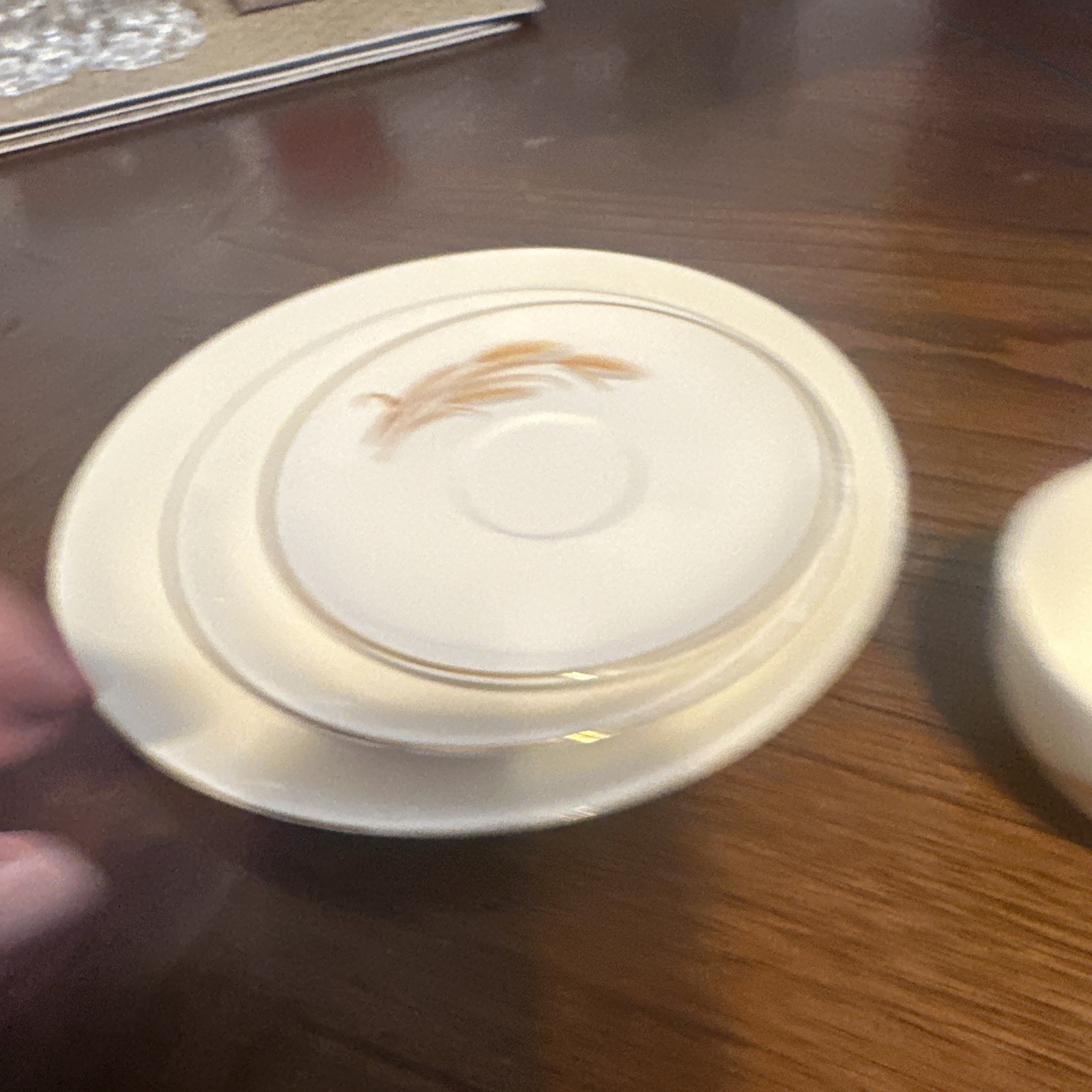 Vintage Golden Wheat Dishes Set Of Four Cup ,Saucer, And Two Plates.