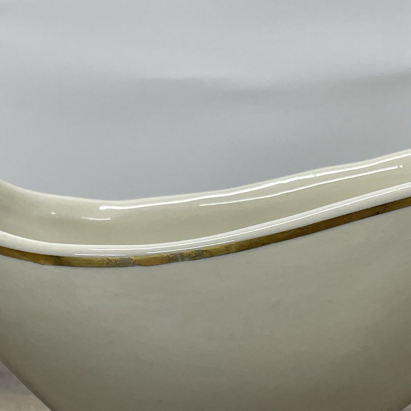 Vtg Mayer China Ivory Gravy Boat Gold Trim Beaver Falls PA #479 Restaurant Ware
