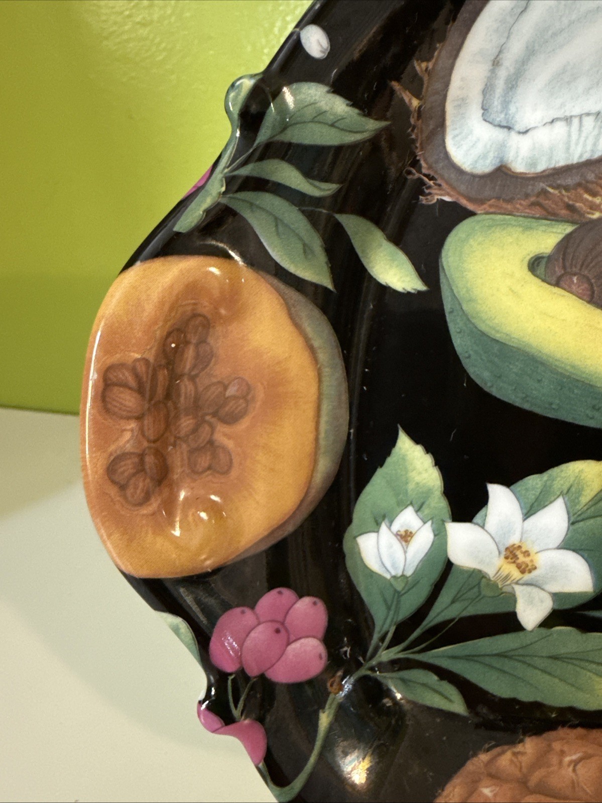 Rare Vintage Philippe Deshoulieres Limoges Tropical Fruits Porcelain Tray 16”
