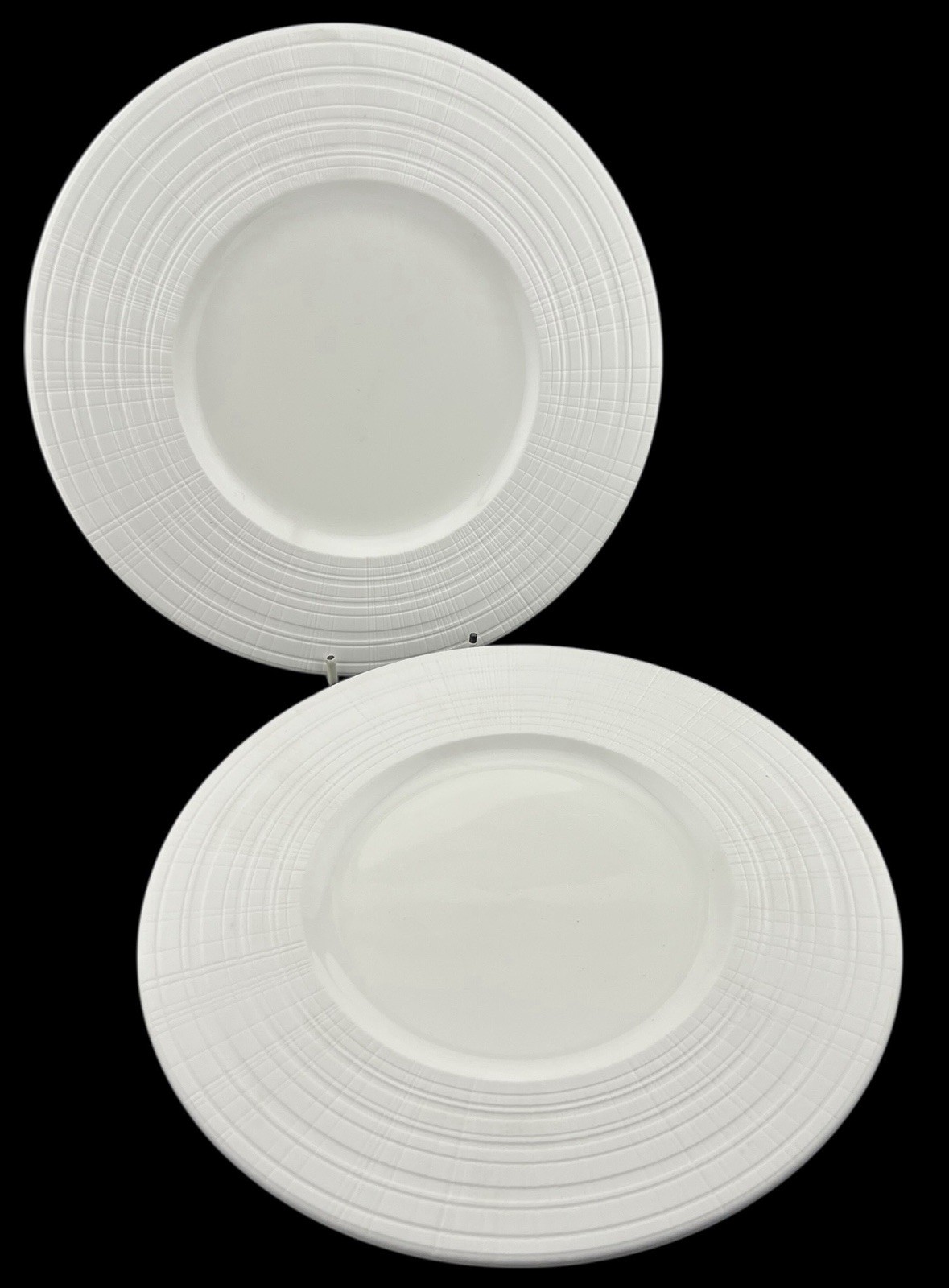 2 Calvin Klein Salad Plates Mollusk Textured Matte White Hard To Find 9.25”