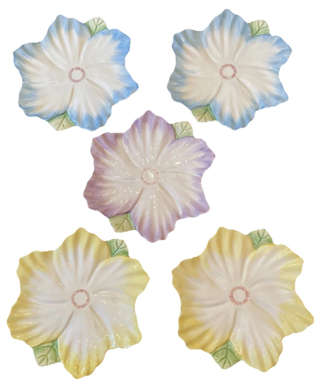 Vintage 1992 Bambay Flower Salat Dessert Plate Set Of 5