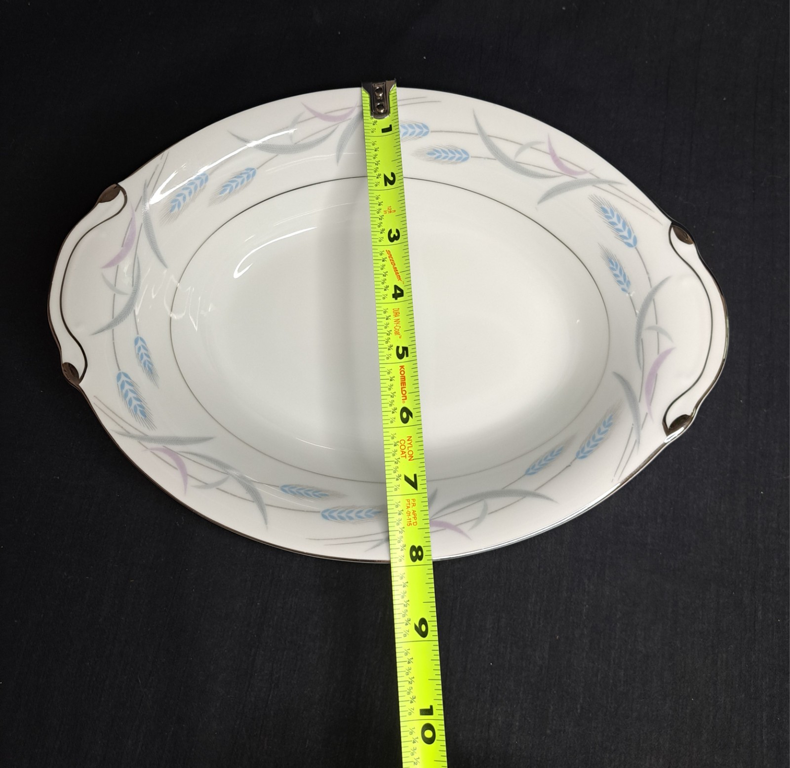 Valmont China Royal Wheat Oval Serving Bowl 11″ Vintage