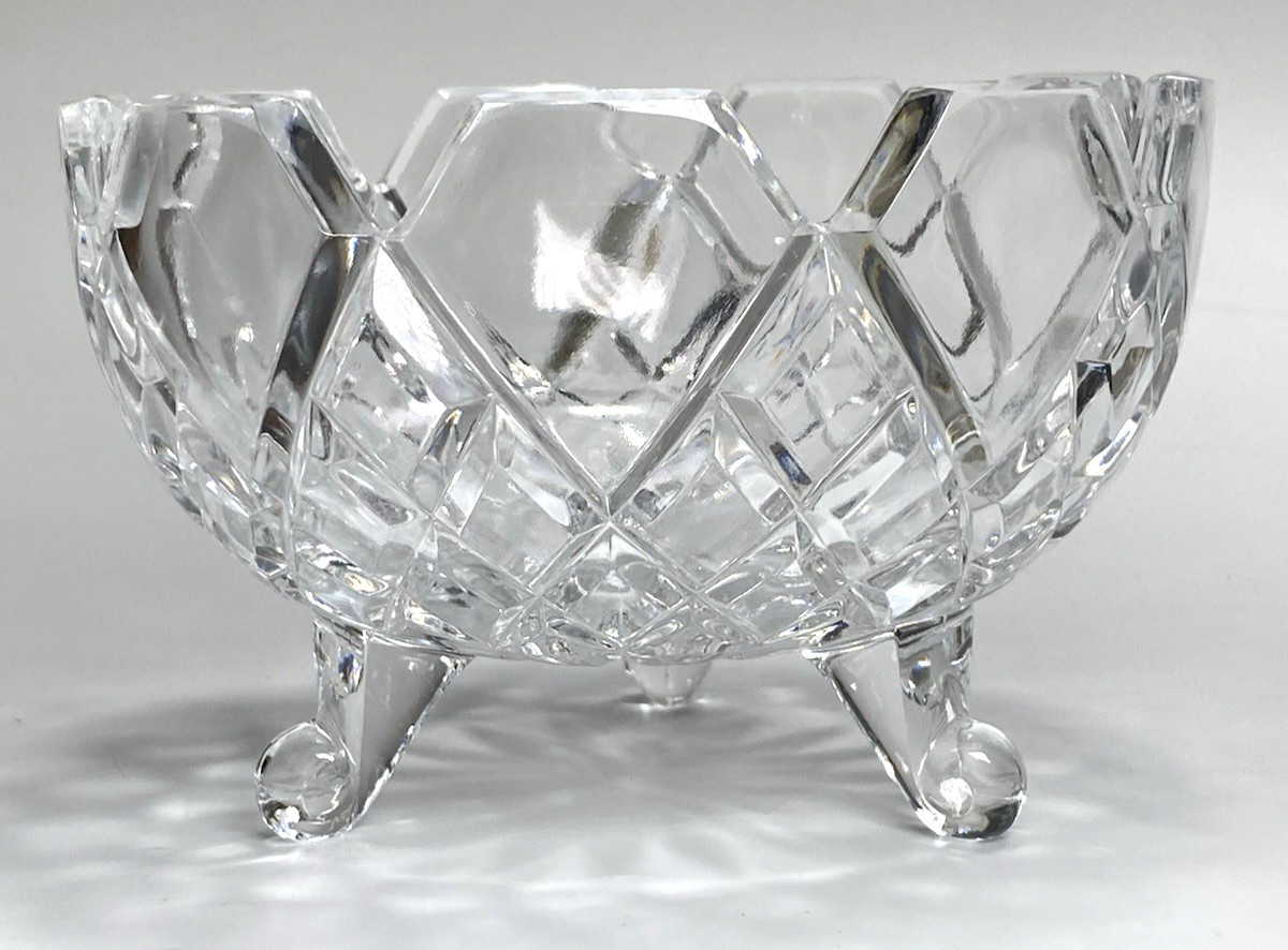 Pretty Three Footed Lead Crystal/Glass? Candy Dish/Bowl
