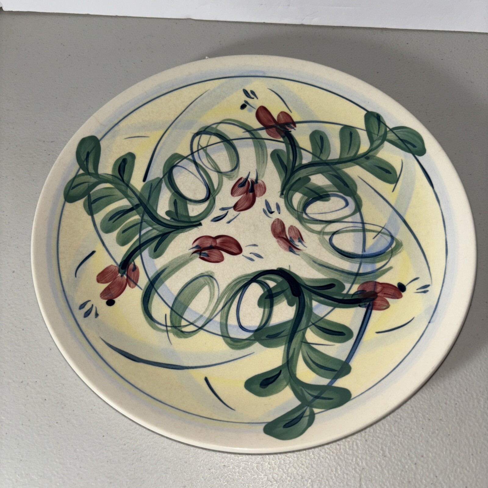 Gail Pittman Maypop 11” Dinner Plate 1989 signed-4- has Crazing See Picture