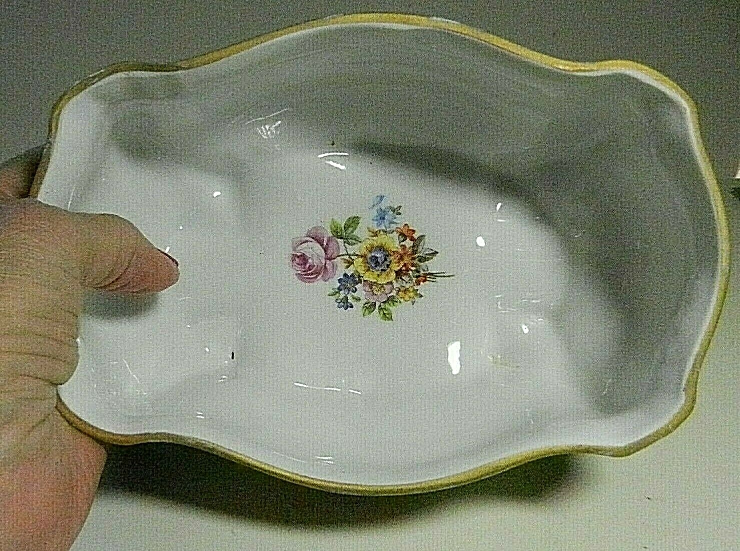 1934 J L MENAU Echt Kobalt Blue Footed Trinket Box with Lid-Von Henneberg-9876/1