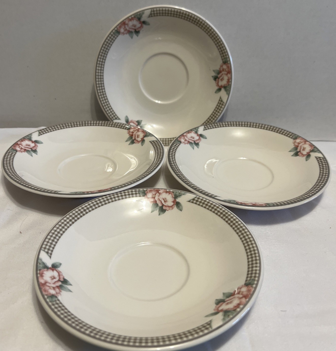 4 Noritake Keltcraft Ireland Terrace Cafe saucers 1994-1997 6 1/4 Inches