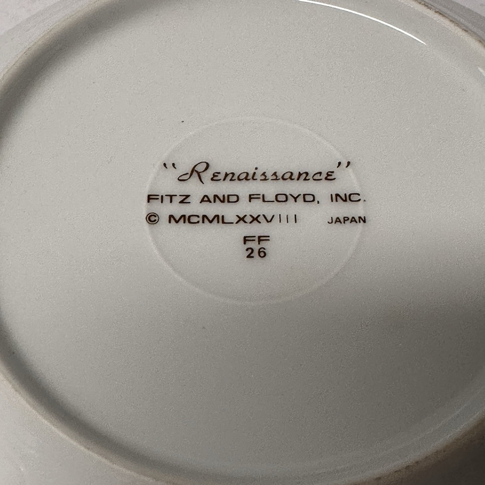Fitz and Floyd Renaissance Set of 4 Fruit Bowls Dark Green Porcelain 1978 5.5″