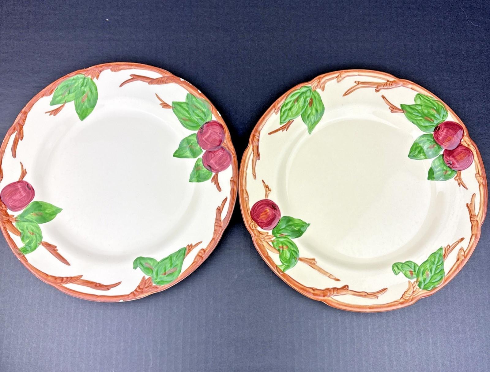 Set of 2 Franciscan Apple Dinner Plates 10 1/2″ Vintage 1963-64 FREE Shipping