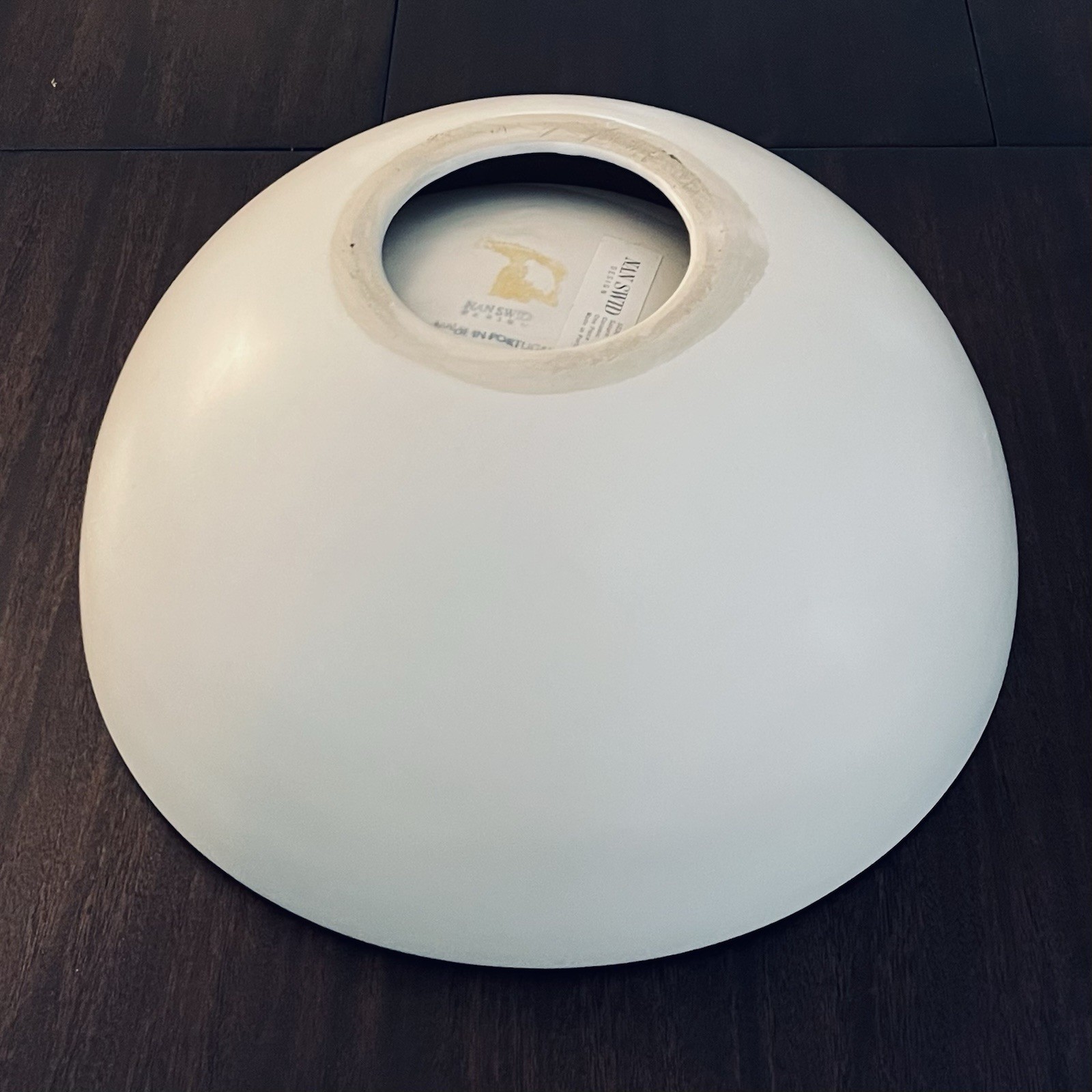 Vintage Nan Swid Design Ceramic BOWL White Asymmetrical 12″ Heavy, Portugal