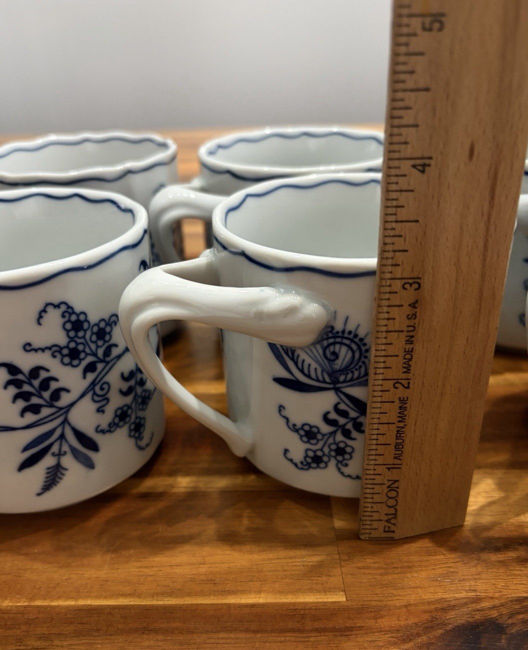 6pc VTG Blue Danube Blue & White Asian Peonies Asters Floral – Japan Excellent!