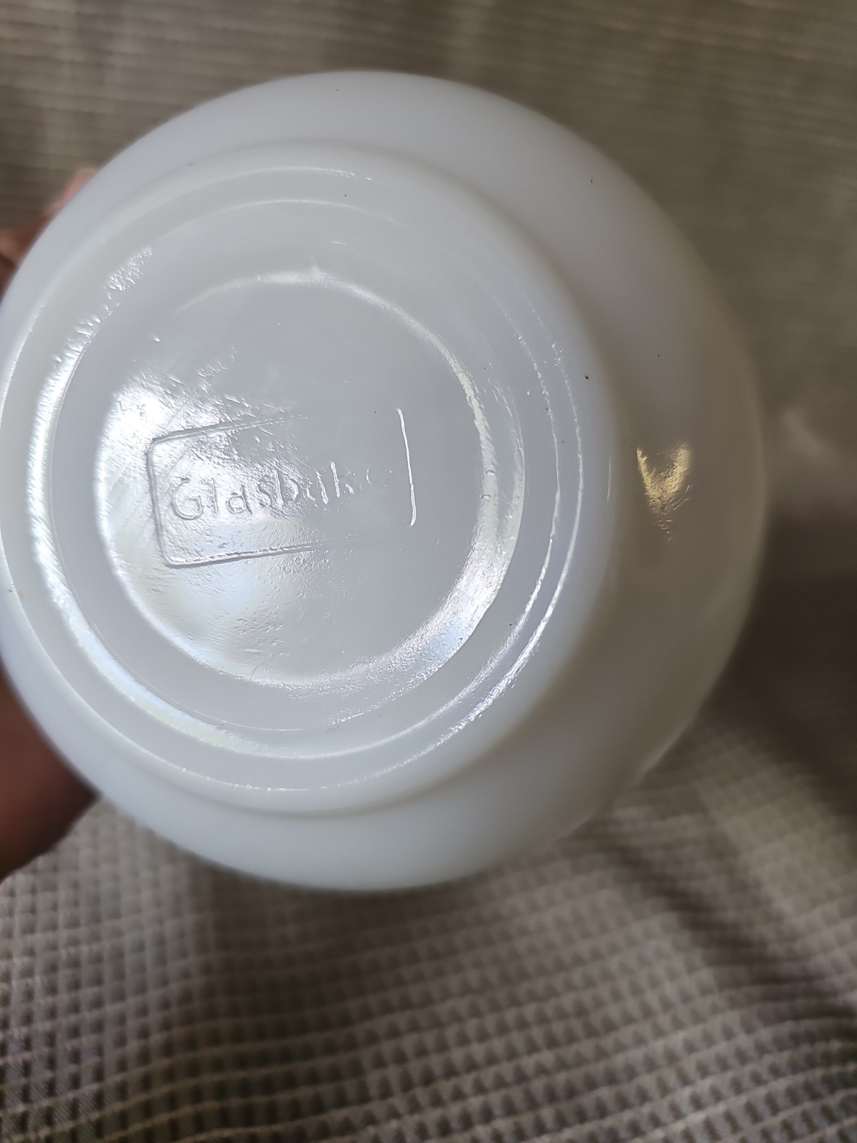 Vintage Glasbake Milk Glass Dessert Bowl -floral Pattern