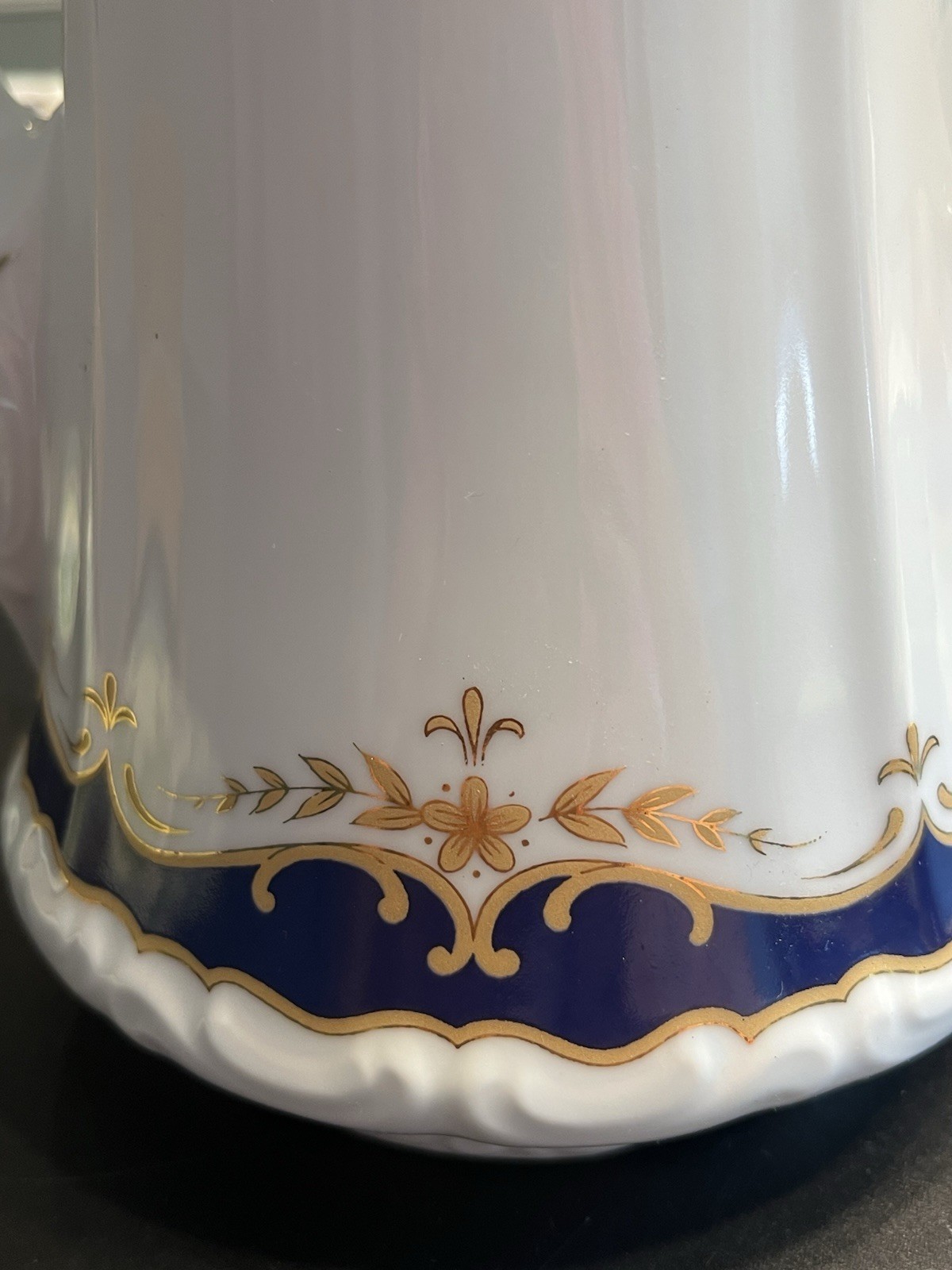 21pc Mitterteich Bavaria Cobalt Blue Gold Trim Coffee Tea Pot Desert Serving Set