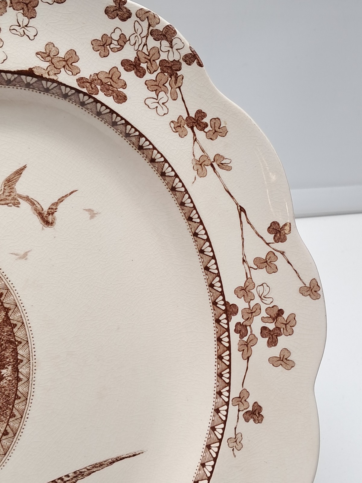 Antique Brown & White/Ivory Aesthetic Woodland Platter 18.5″ Brownfield and Sons