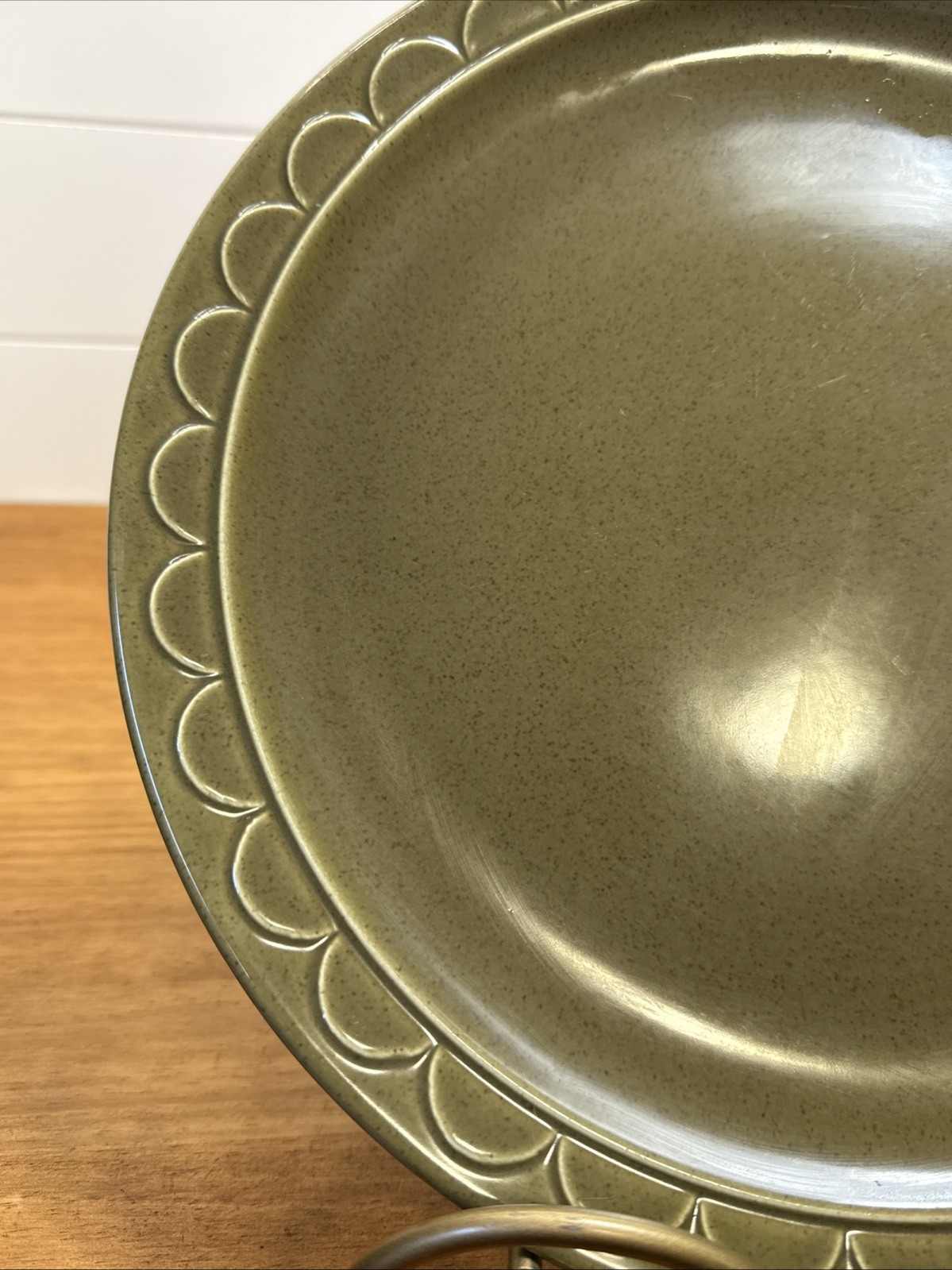 Vintage Homer Laughlin Sheffield Granada Olive Green 12.25” Platter USA