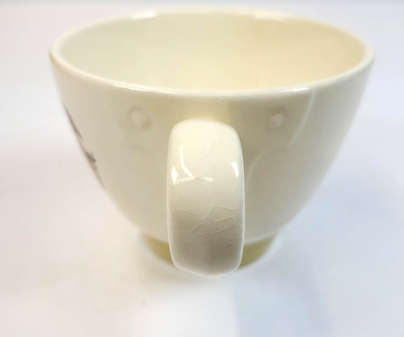 Vintage Metlox Poppytrail Coffee Cup Beige Fruit Motif California Pottery USA
