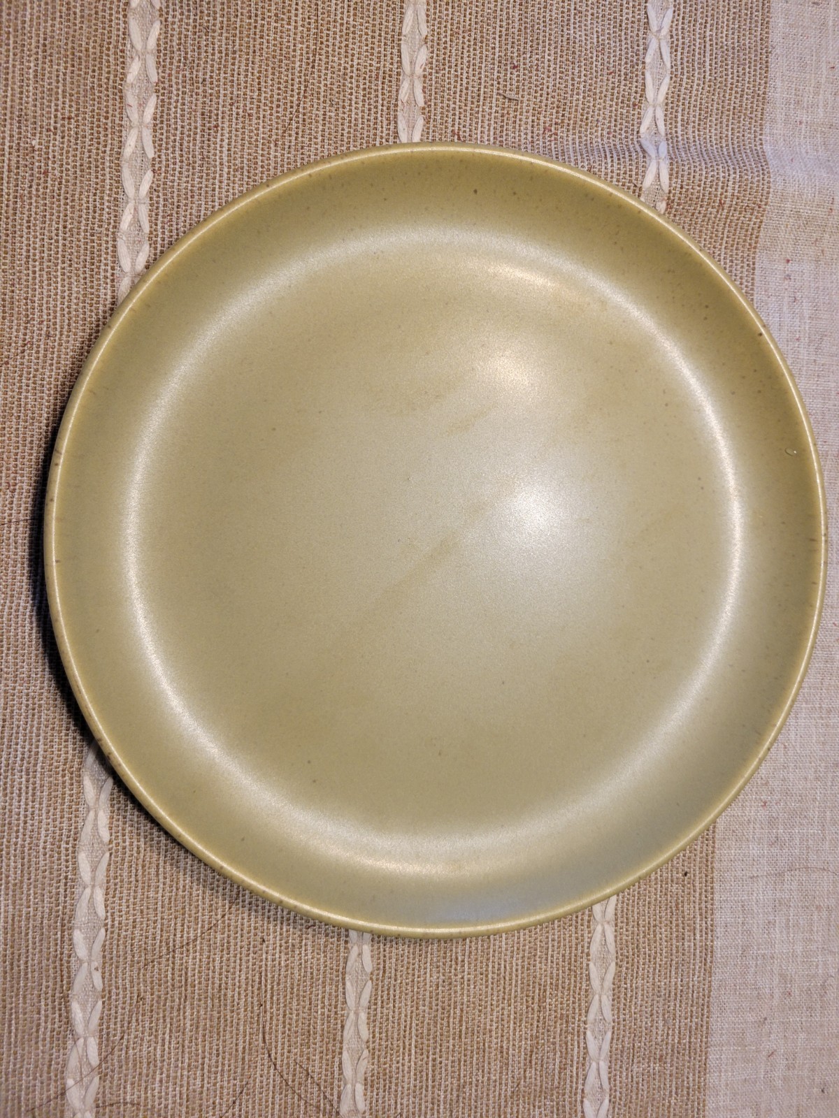 Vintage Shungyo MCM Speckled Olive Green Serving Bowl & Platter Set Japan
