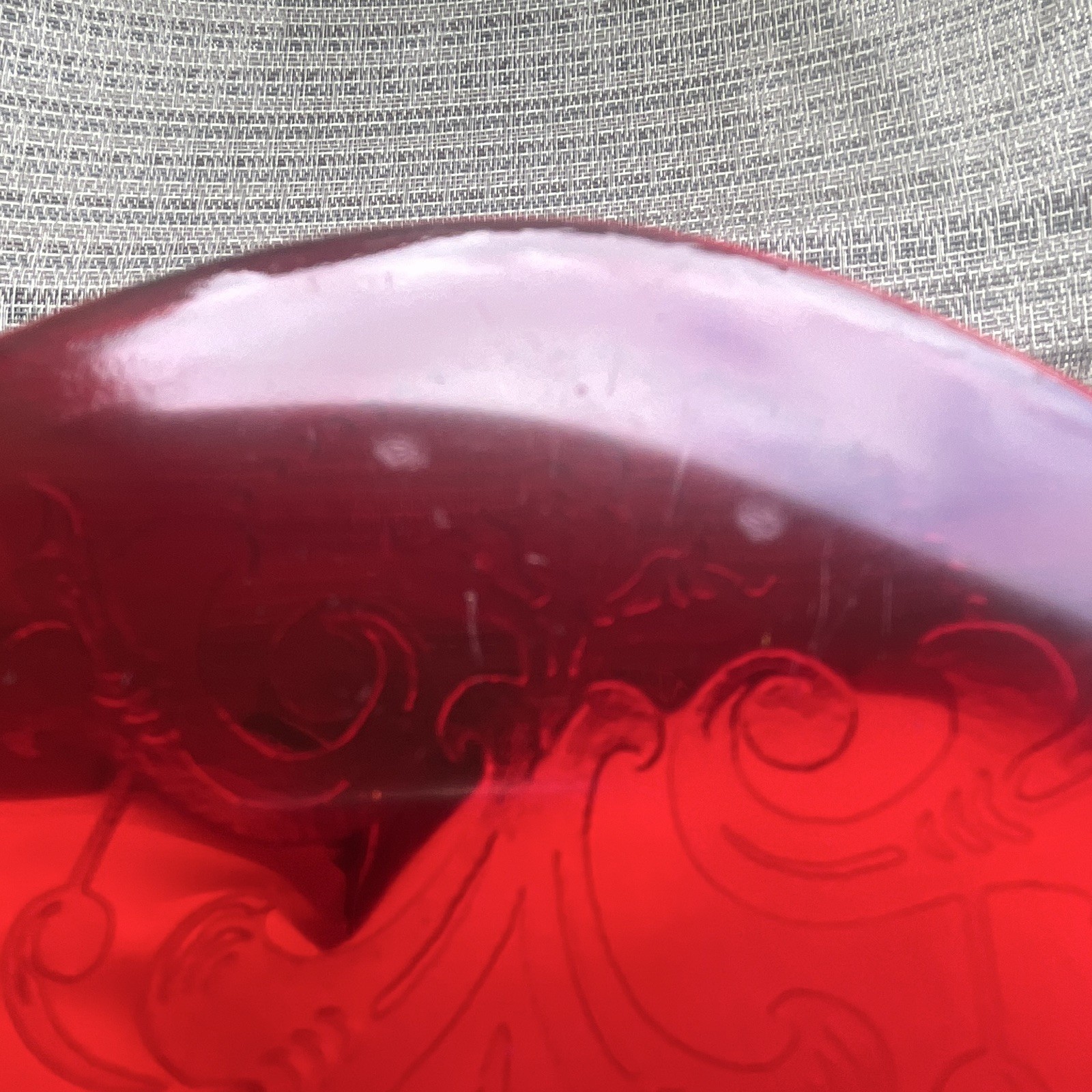 Ruby Red Depression Glass 12 in. Plate.