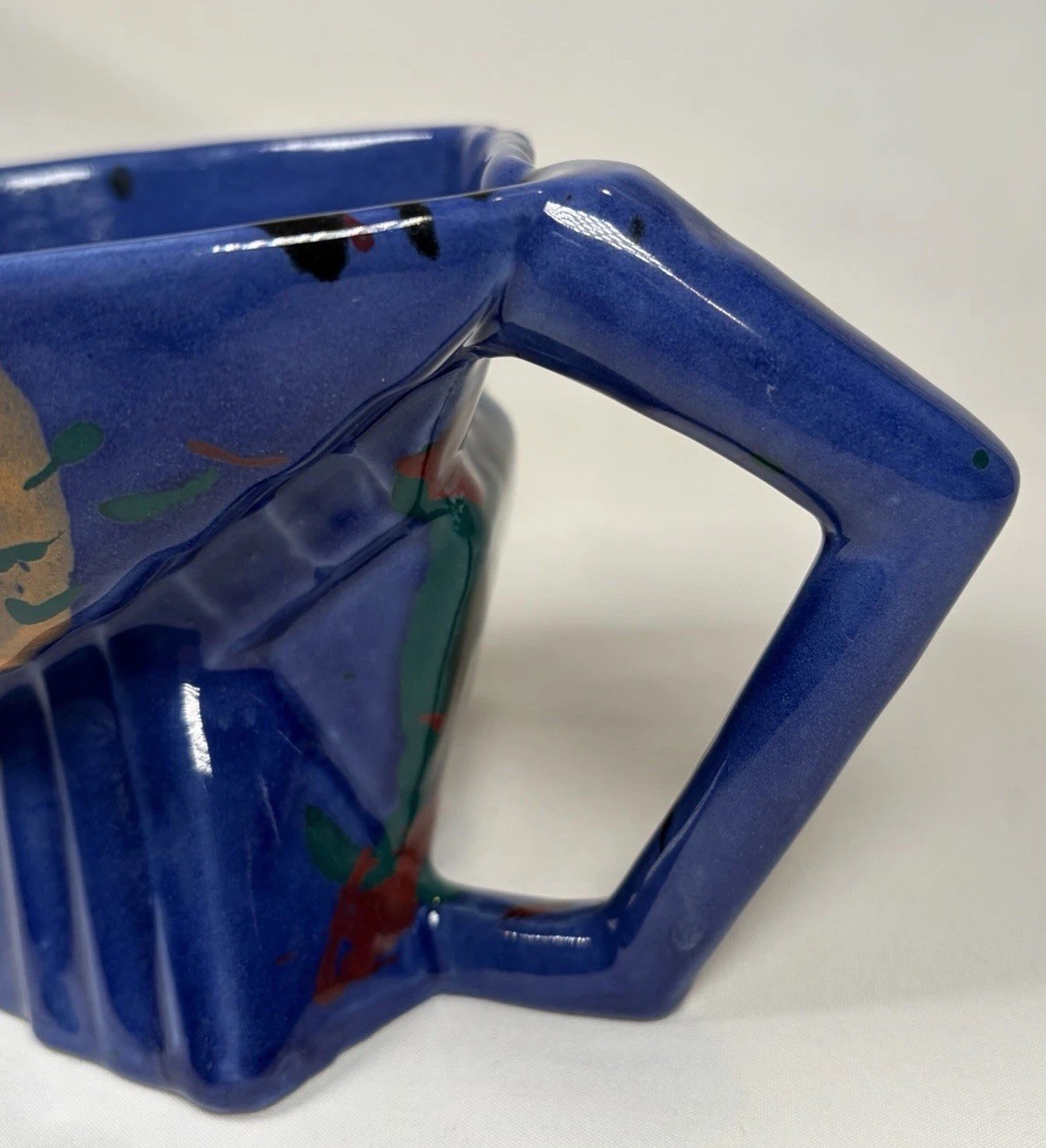 RARE CHARLES NALLE Studio Art Pottery Mug ABSTRACT Contemporary Splatter Multi