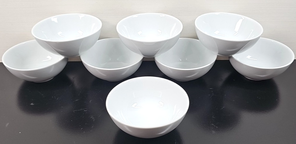 8) Pier 1 Luminous White Individual Dip Bowls Set Small Round Serving Dishes Lot