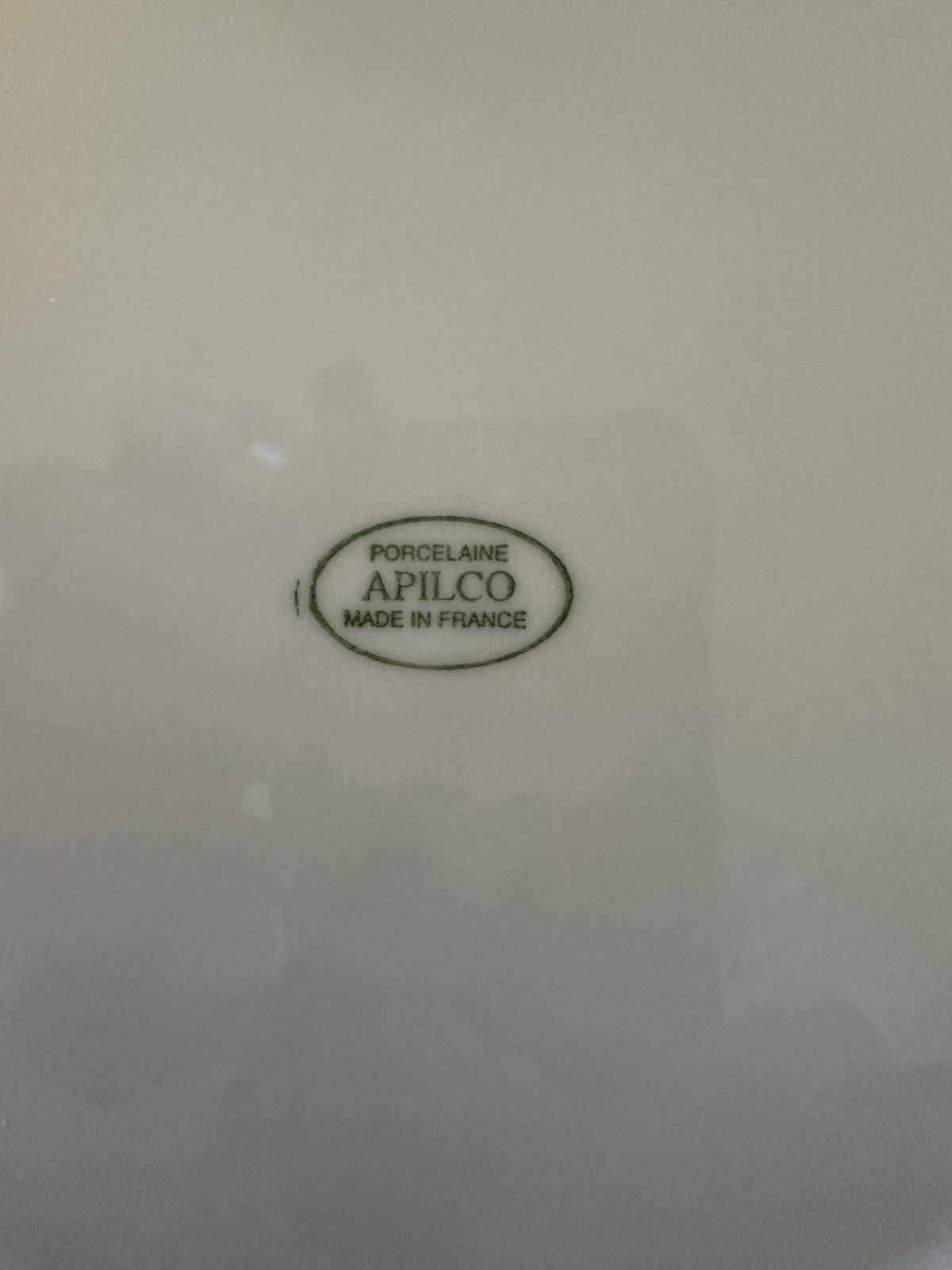 Apilco Tuileries Pattern Porcelain White 2 1/8” Flat Cup, Made In France