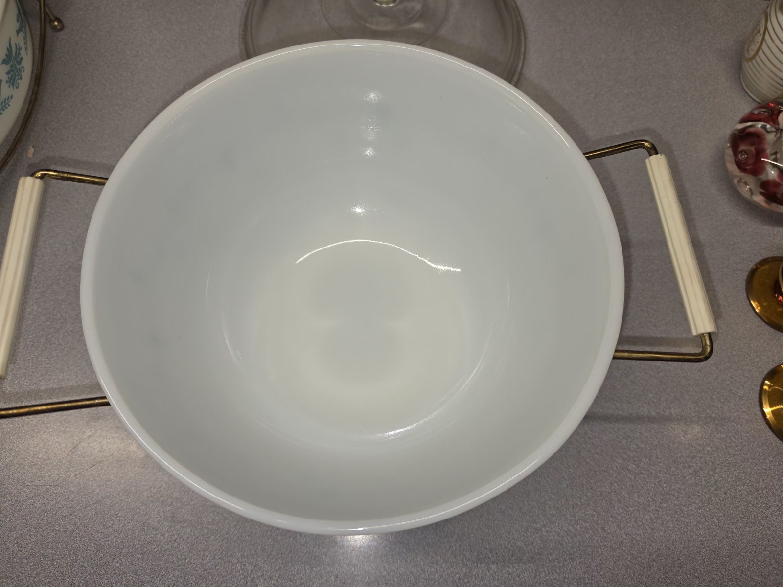 RARE 1950s Pyrex Turquoise Diamonds Promo 2.5 Qt Casserole Dish w/ Lid & Cradle