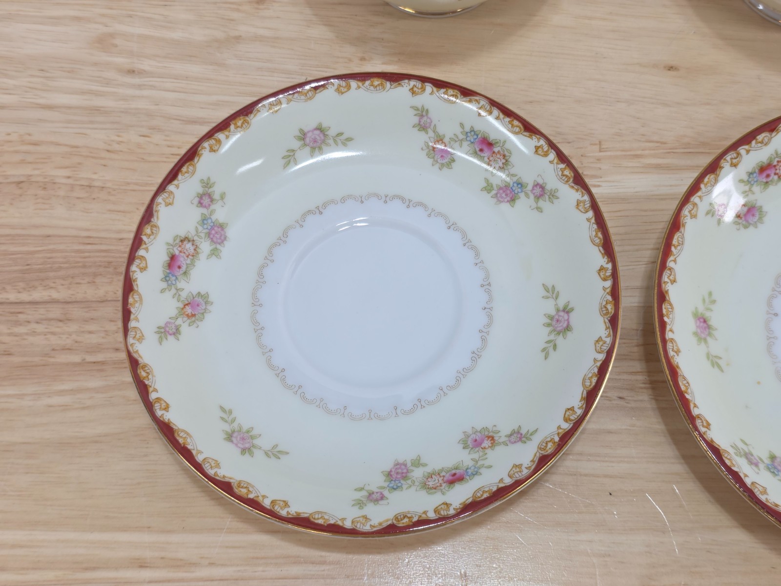 Set of 2 Cherry China Made in Occupied Japan Teacup & Saucer Pink Flowers