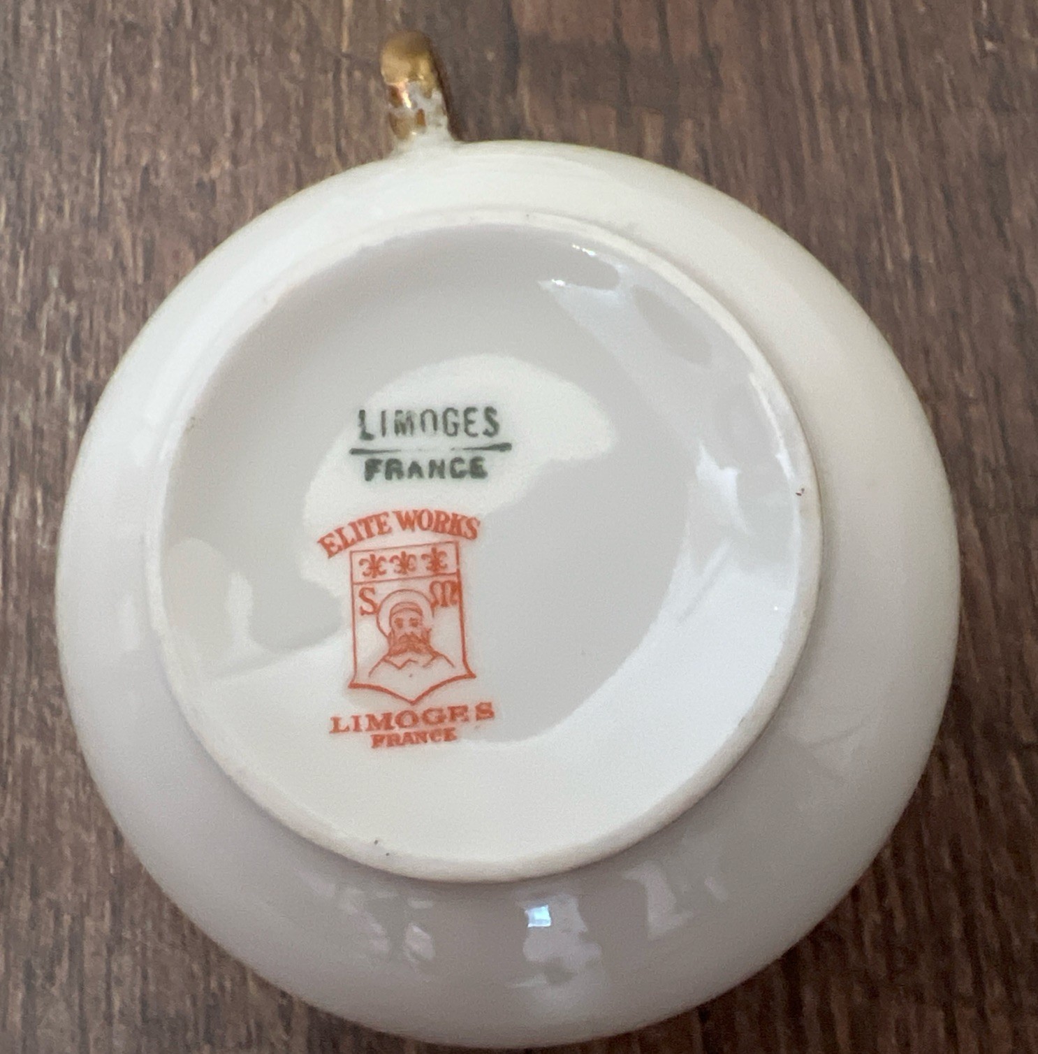VTG Elite Works Limoges France Bridal Wreath Tea Cup & Saucer Pink Gold Trim