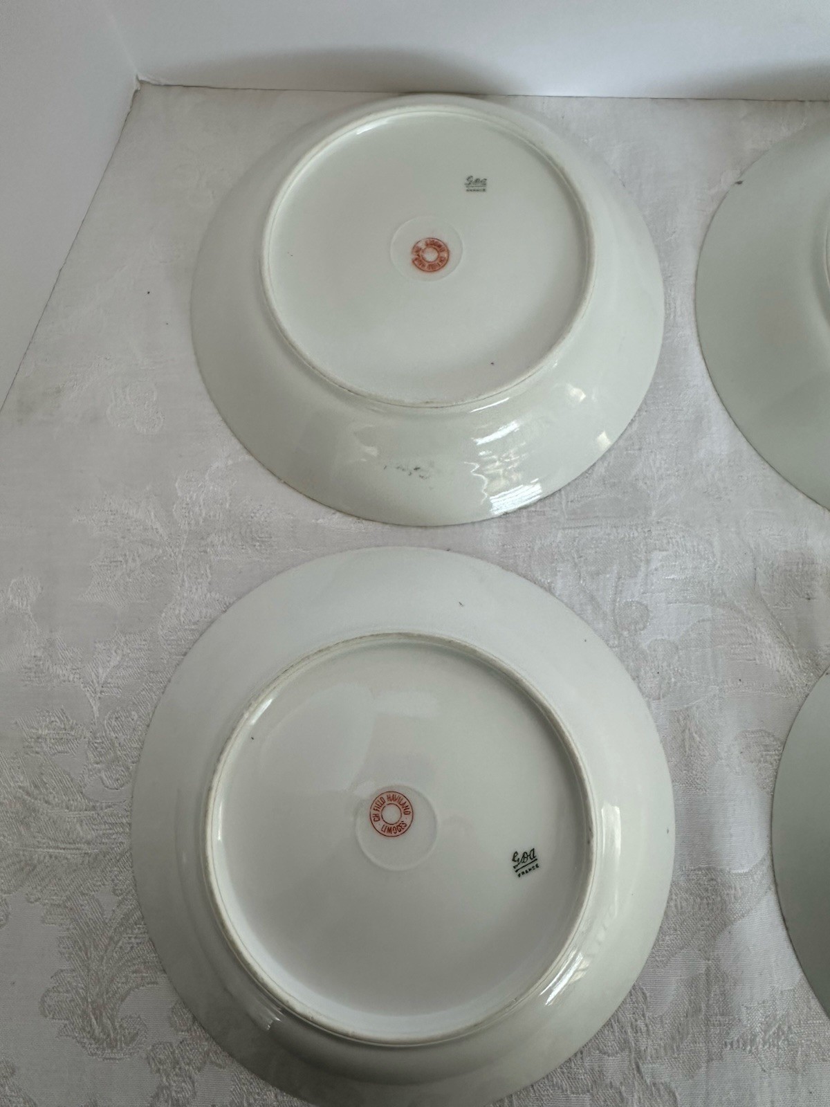 9 Charles Field Haviland Limoges 7.5”Salad/Cereal Bowls W/Pink Floral Sprays